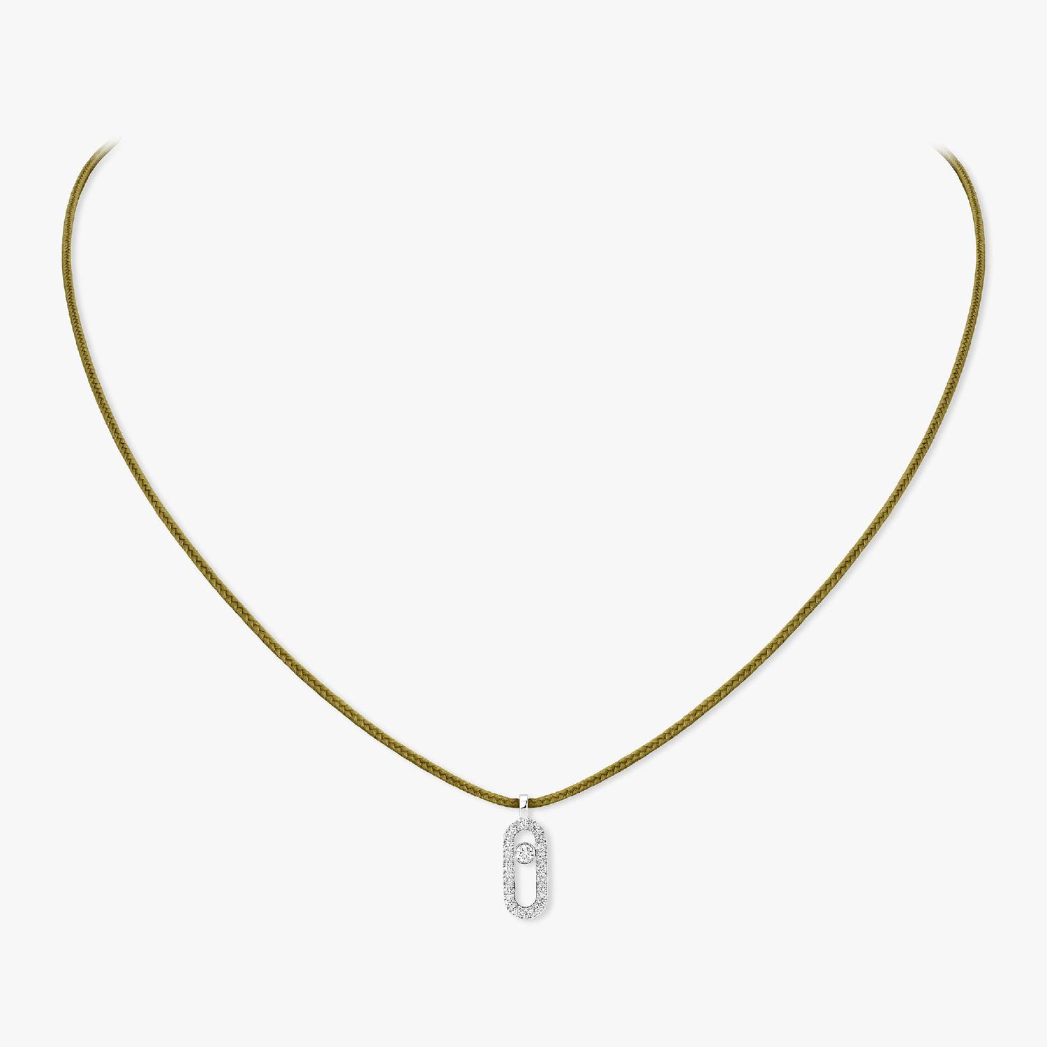 Messika - 14103-WG - Messika CARE(S) Khaki Cord Pavé Necklace