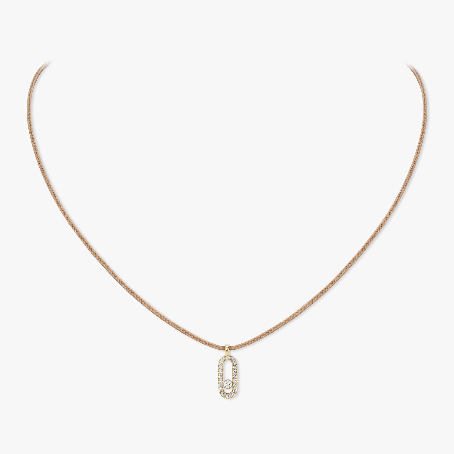 Messika - 14105-YG - Messika CARE(S) Beige Cord Pavé Necklace