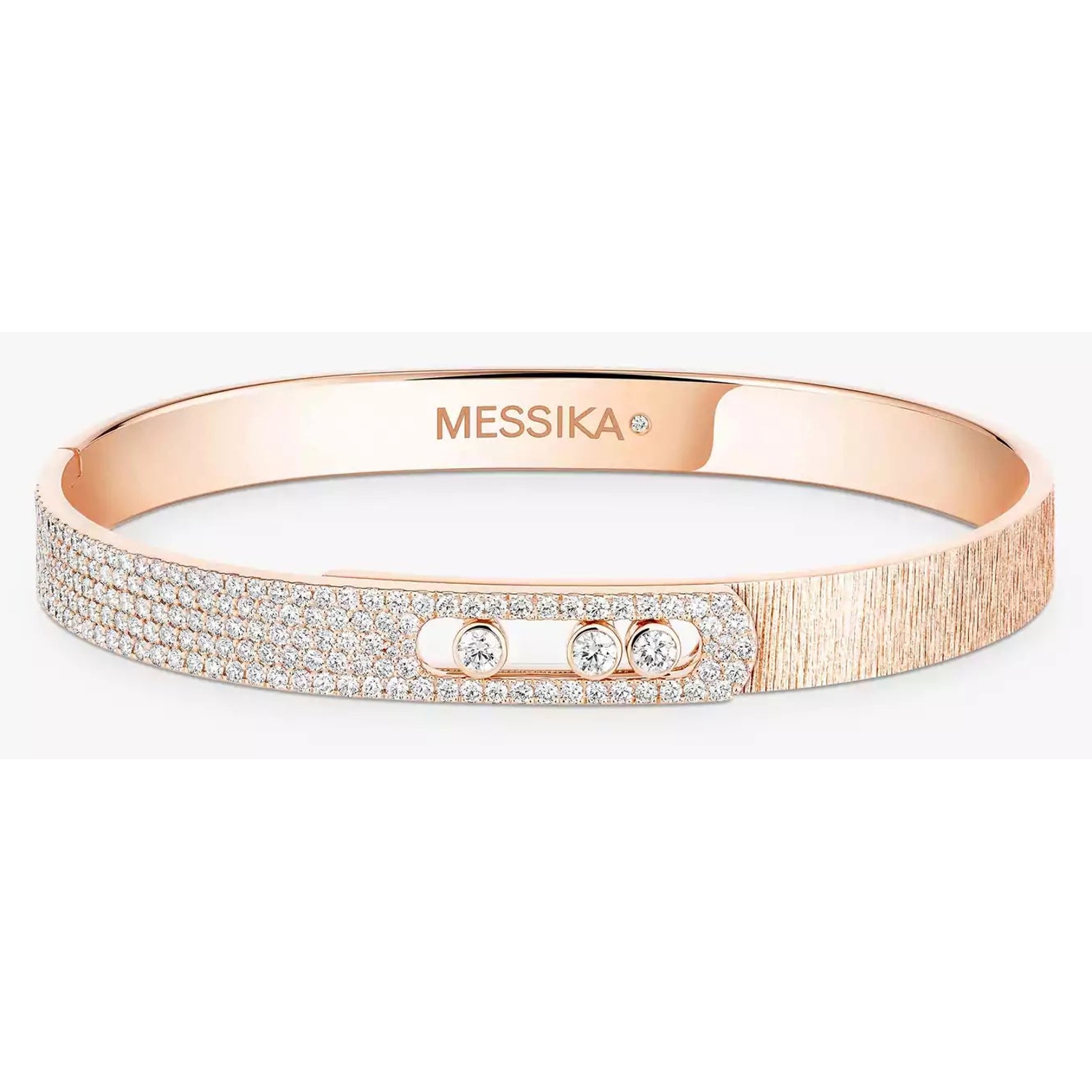 MESSIKA - 14501-PG - Bracciale rigido Move Noa Ciselé Semi-Pavé