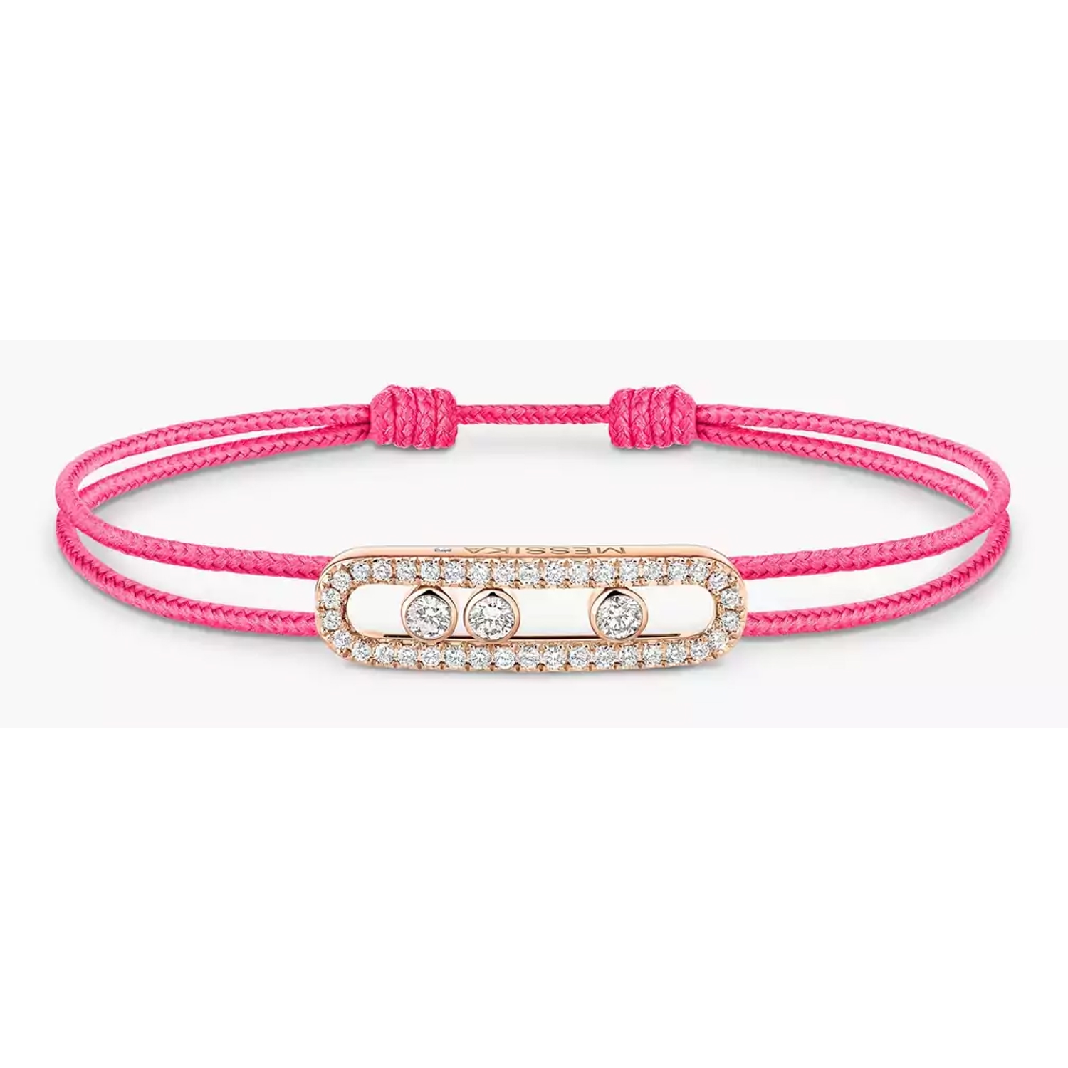 MESSIKA - 14654-PG - Cordino Messika CARE(S) rosa con pavé - Oro rosa Diamante Bracciale
