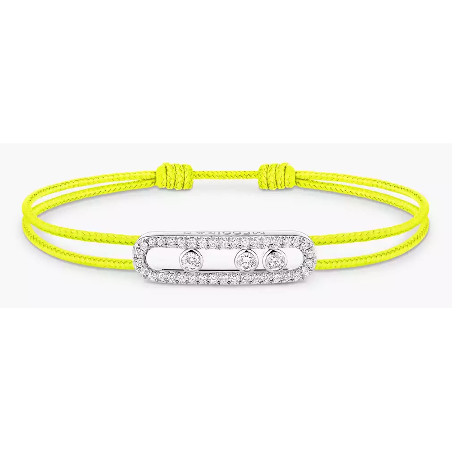 MESSIKA - 14655-WG -  Cordino Messika CARE(S) giallo con pavé - Oro bianco Diamante Bracciale
