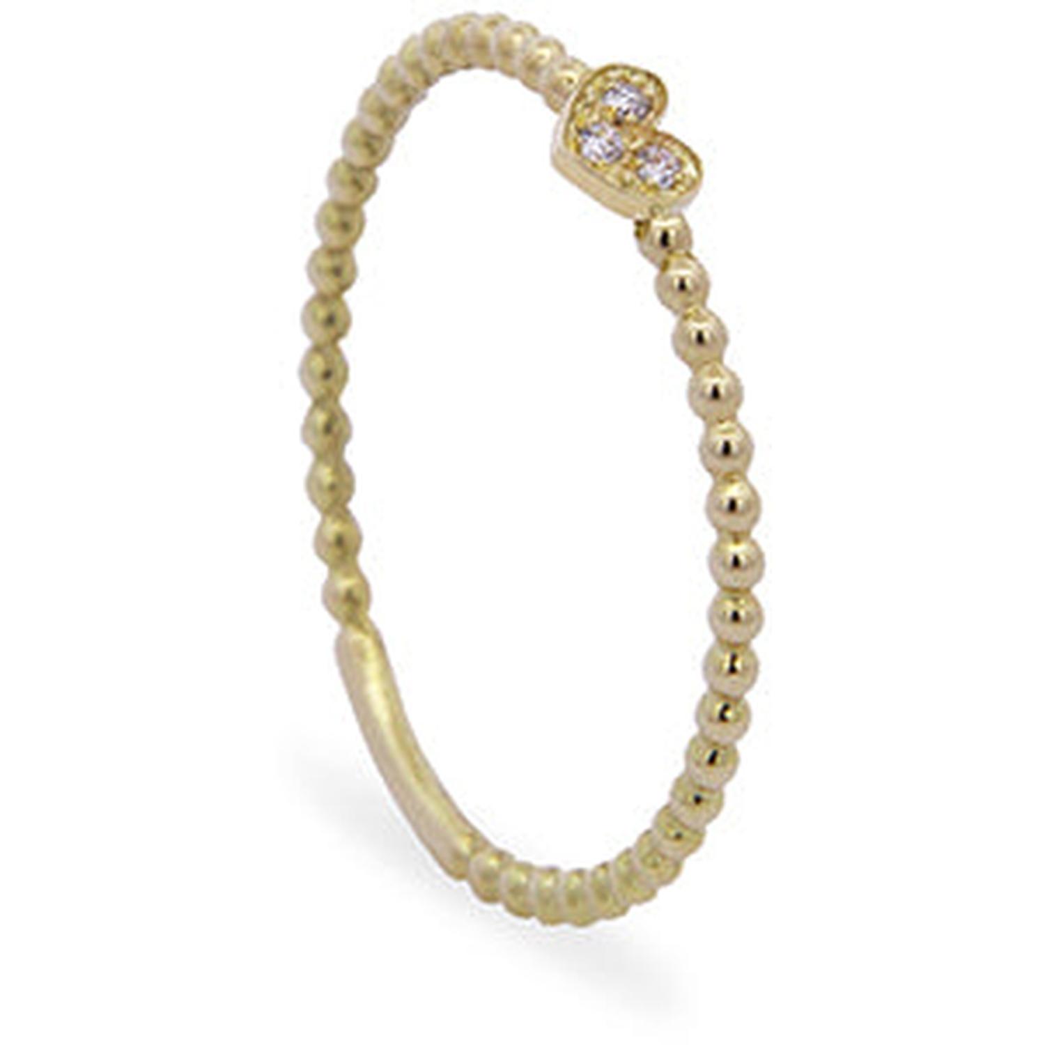 RUE DES MILLE - 18KAND02 - Anello fedina zigrinata cuore e Diamanti Lab Grown - ORO18KT