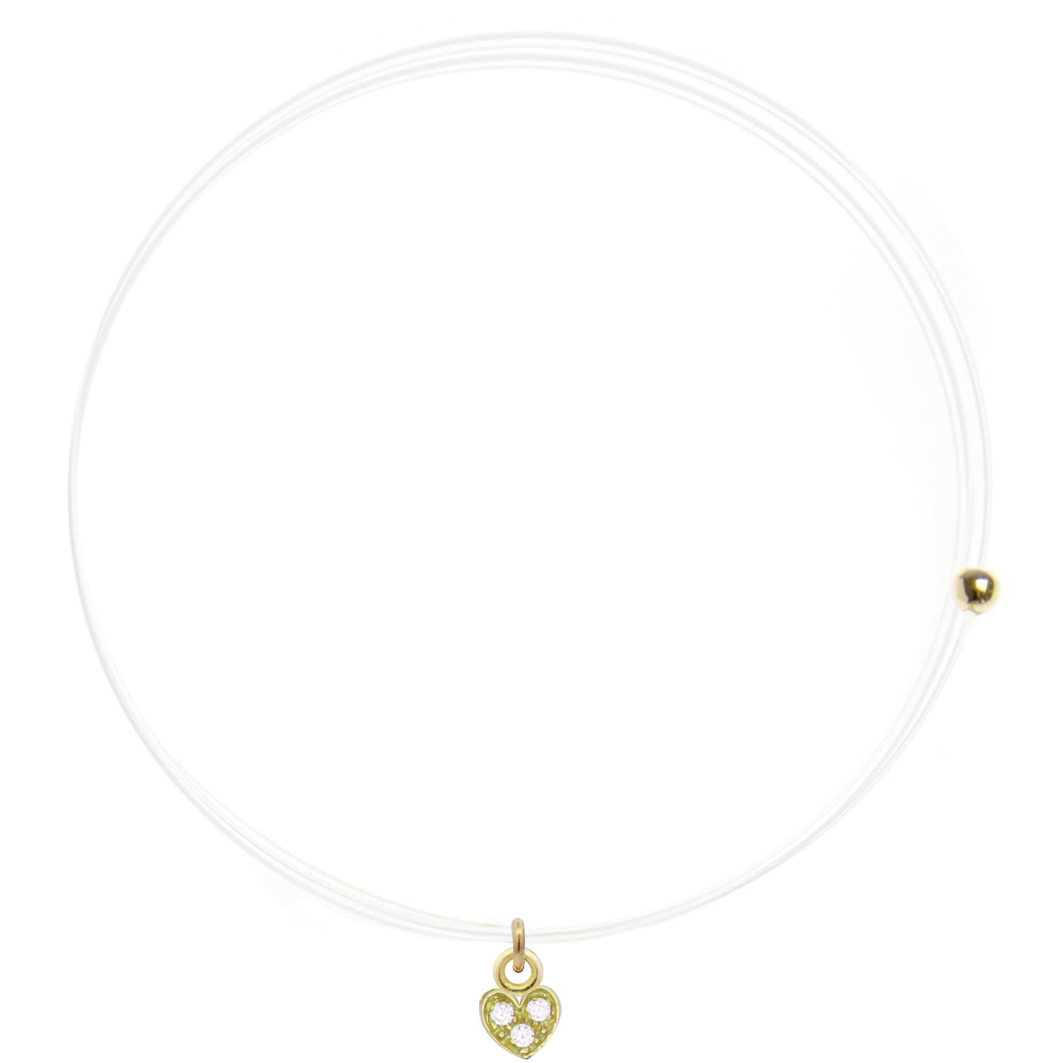 Rue Des Mille - 18KGRLNZDCUO - Girocollo Lenza con cuore e diamanti di laboratorio - ORO18KT