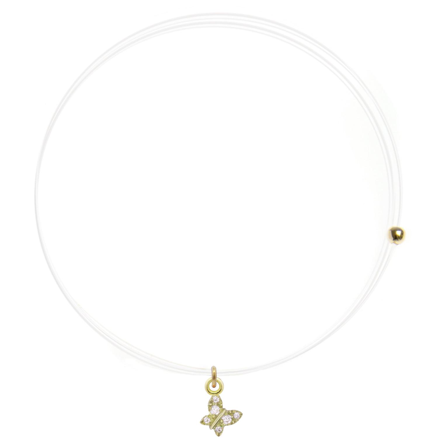Rue Des Mille - 18KGRLNZDFAR - Girocollo Lenza con Farfalla e diamanti di laboratorio - ORO18KT