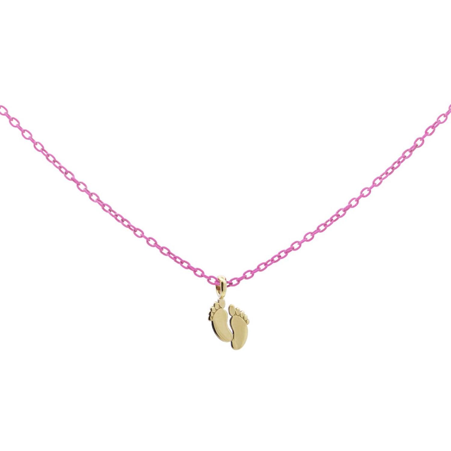Rue Des Mille - 18KGRV16 - Girocollo Baby Feet rosa pastello - ORO18KT