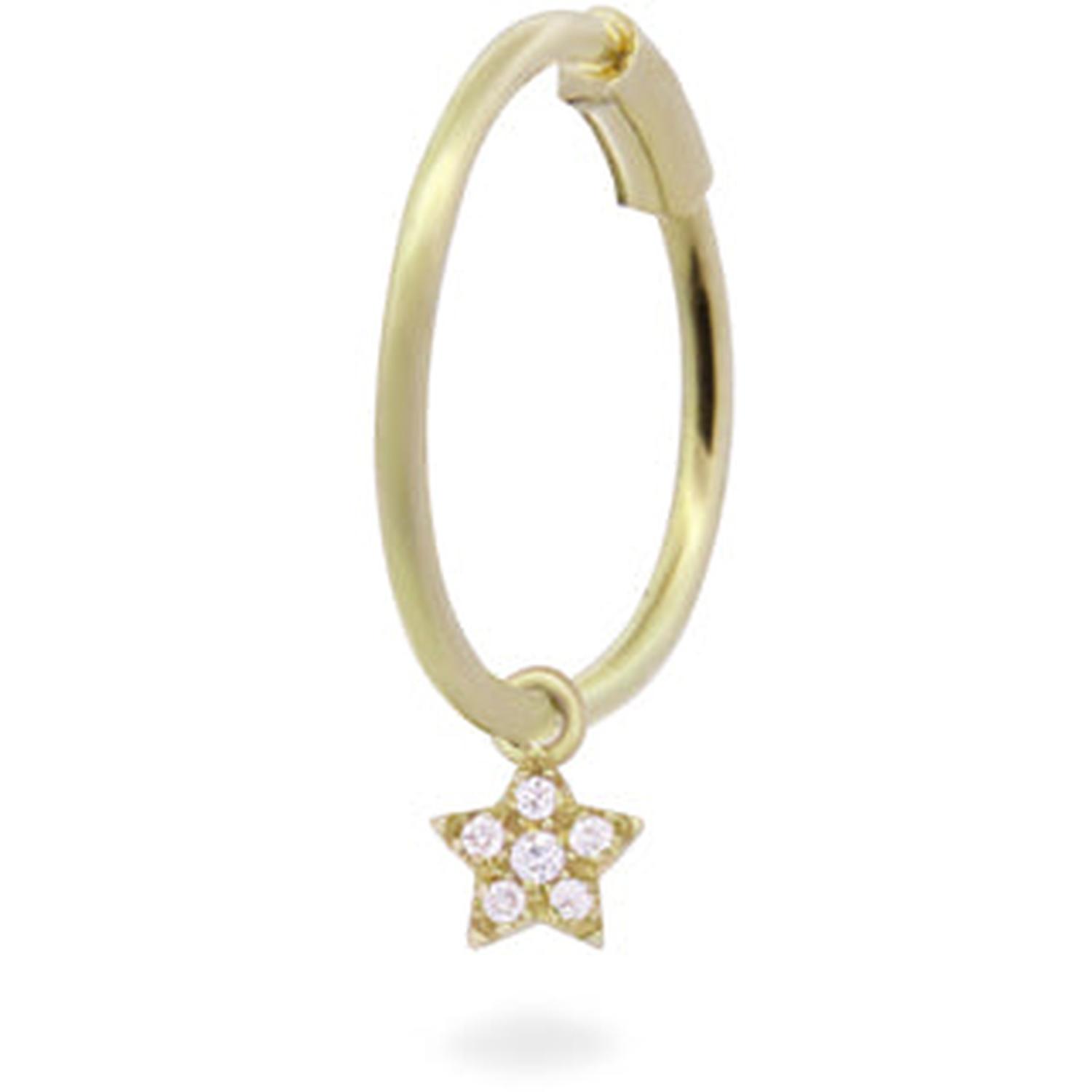 RUE DES MILLE - 18KORD04 - Mono - orecchino cerchio mini hoop Stella e Diamanti Lab Grown - ORO18KT