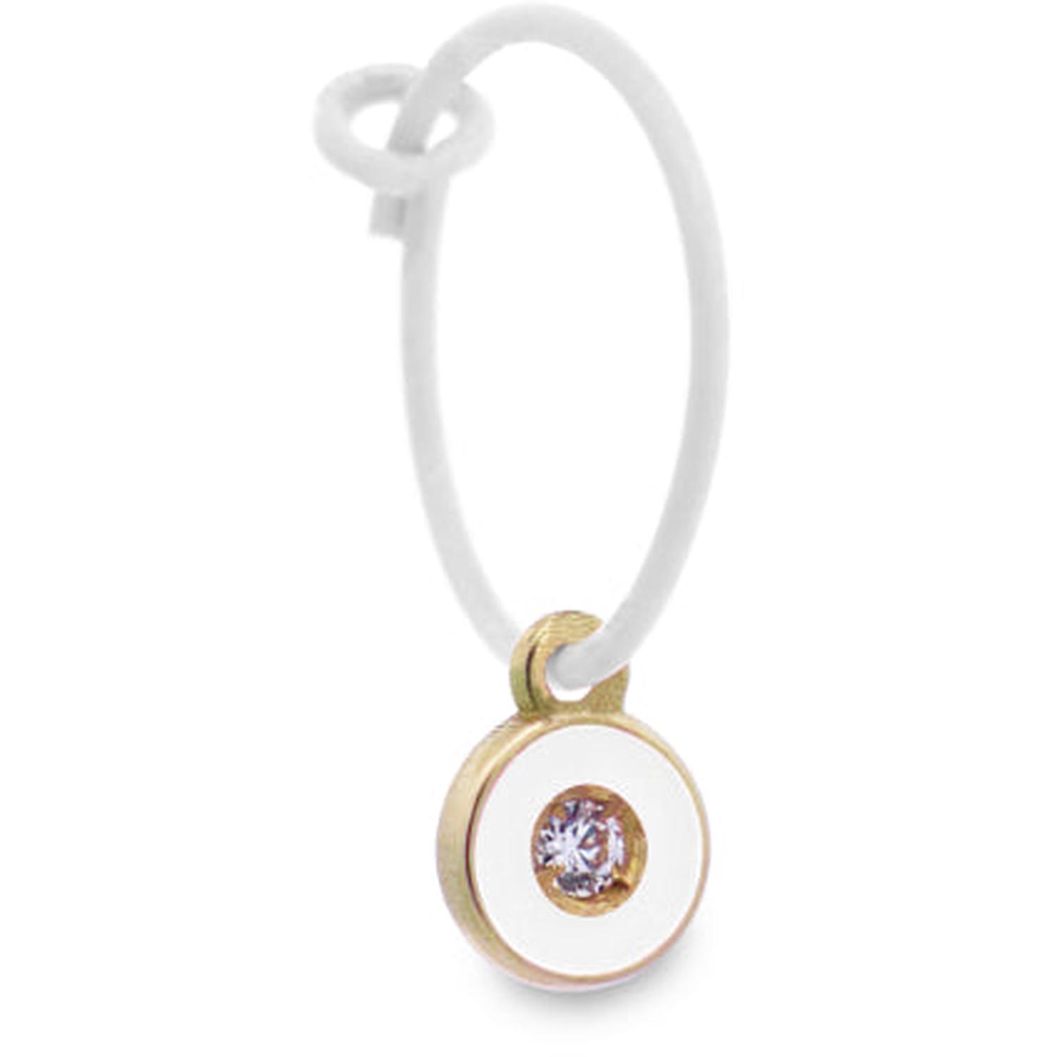 Rue Des Mille - 18KORDV10 - Mono-orecchino Diamond DOT hoop bianco e Diamante Lab Grown - ORO18KT