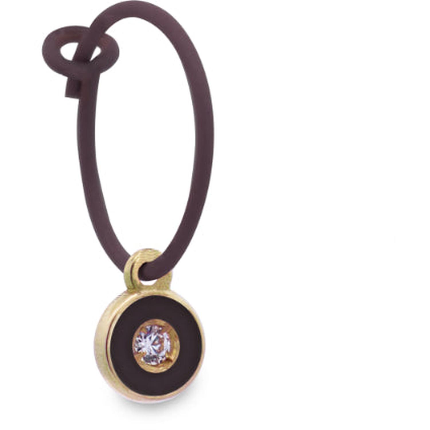 Rue Des Mille - 18KORDV11 - Mono-orecchino Diamond DOT hoop nero e Diamante Lab Grown - ORO18KT