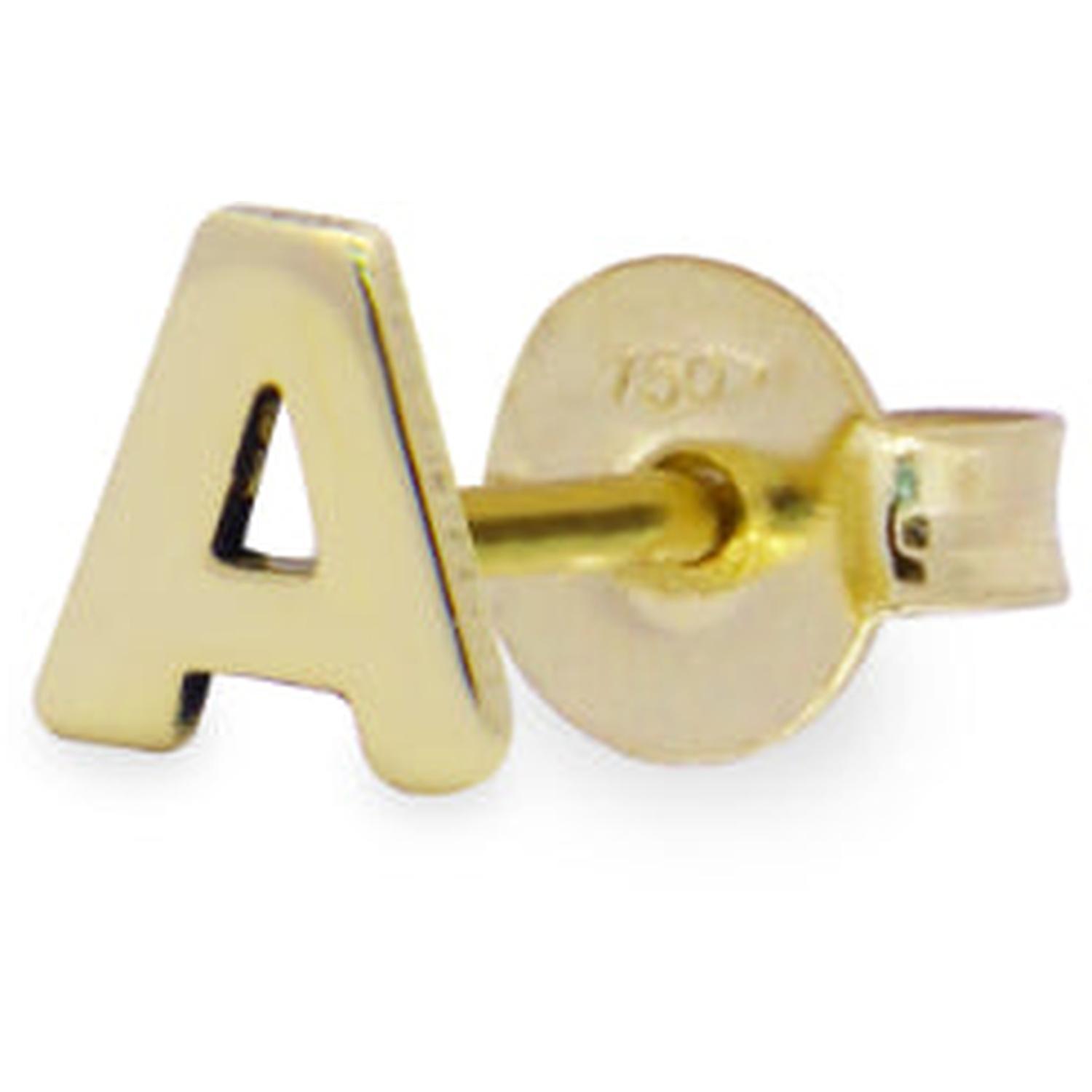 RUE DES MILLE - 18KORLOBINIZA - Mono - orecchino lobo lettera - ORO18KT