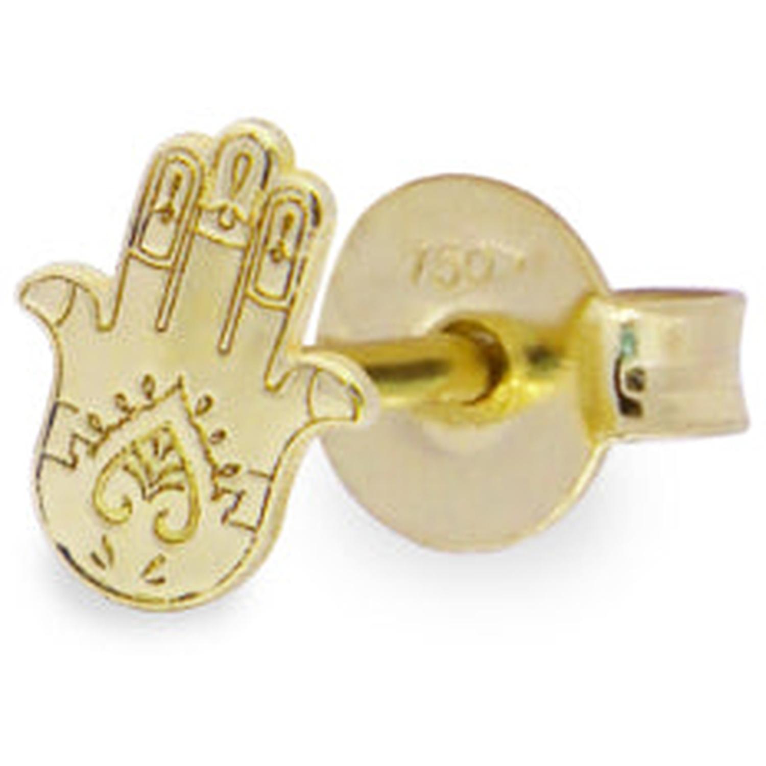 Rue Des Mille - 18KORLOBMAN - Mono-orecchino lobo mano di fatima - ORO18KT