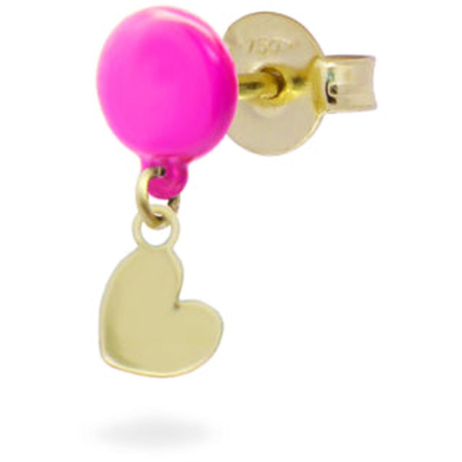 Rue Des Mille - 18KORVK1M2CUO - Mono-orecchino Cuore bottone vernice - ORO18KT