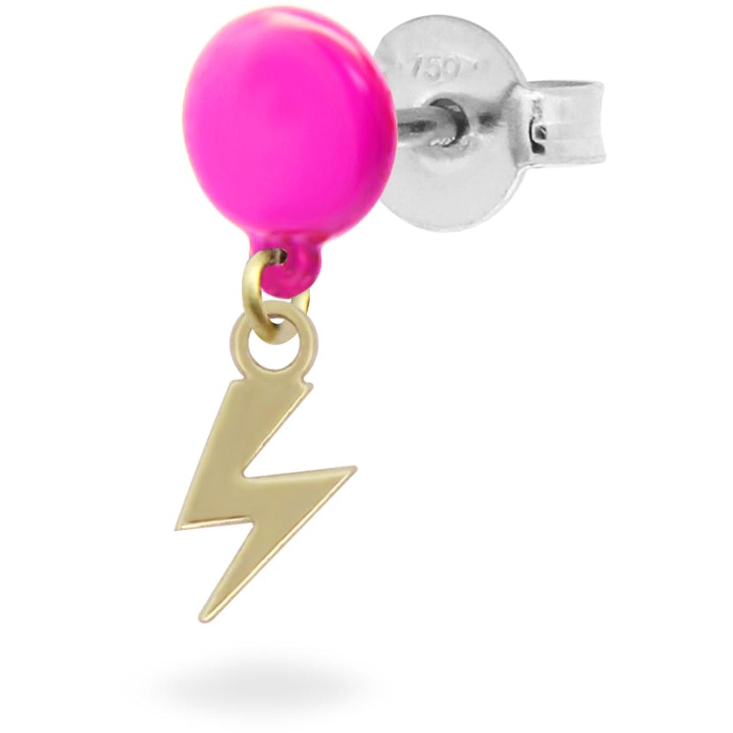 Rue Des Mille - 18KORVK1M2FUL - Mono-orecchino Fulmine bottone Vernice - ORO18KT