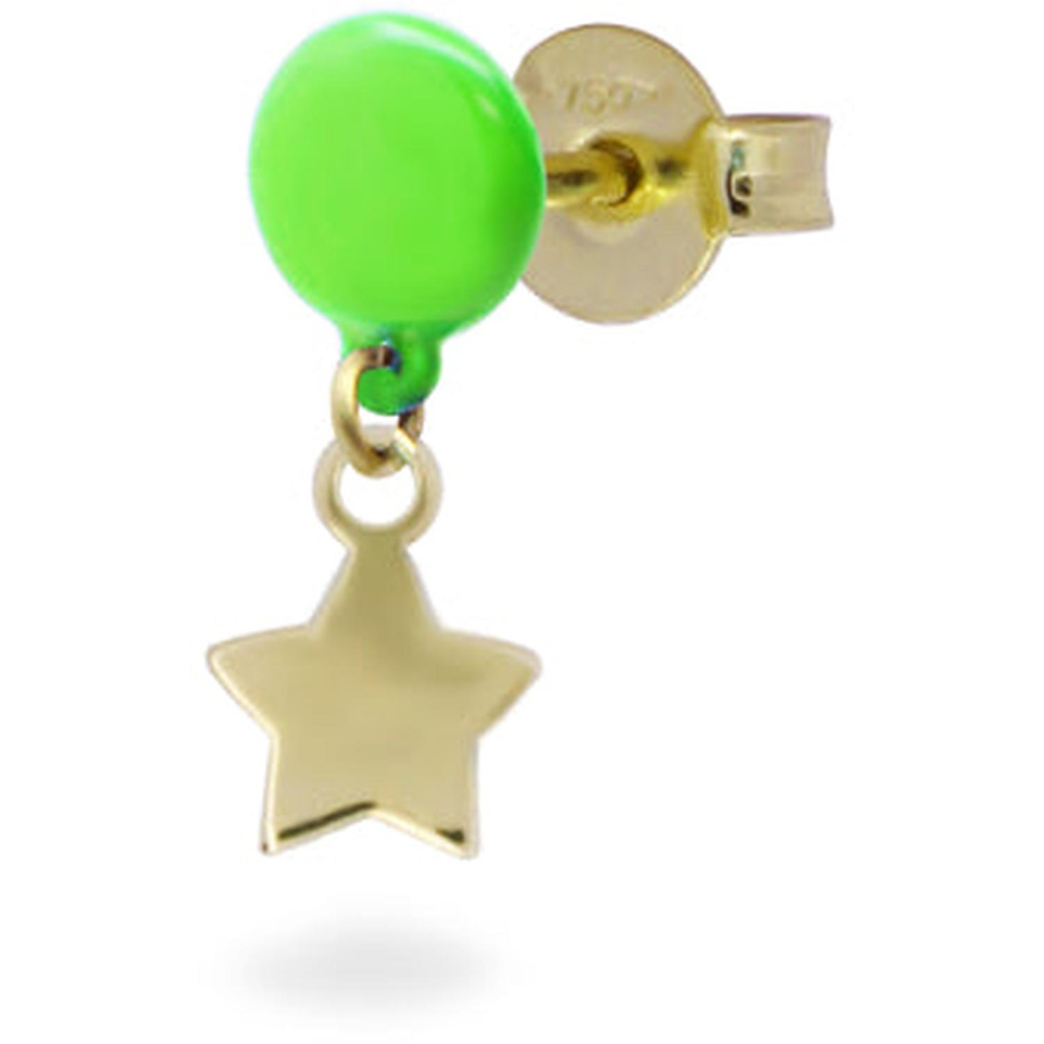 Rue Des Mille - 18KORVK2M2STE - Mono-orecchino Stella bottone Vernice - ORO18KT