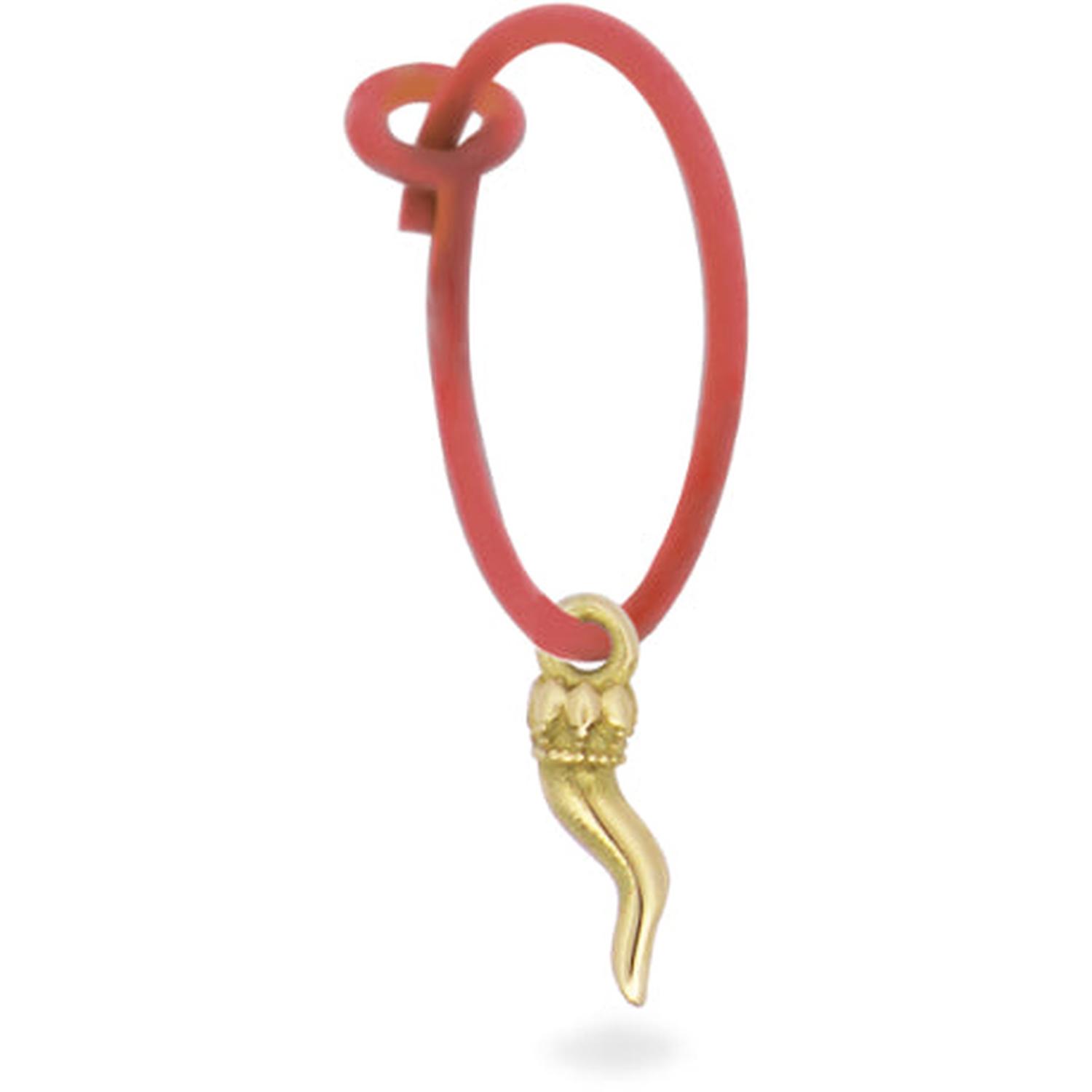Rue Des Mille - 18KORVK4COR - Mono-orecchino Cornetto Hoop Vernice - ORO18KT
