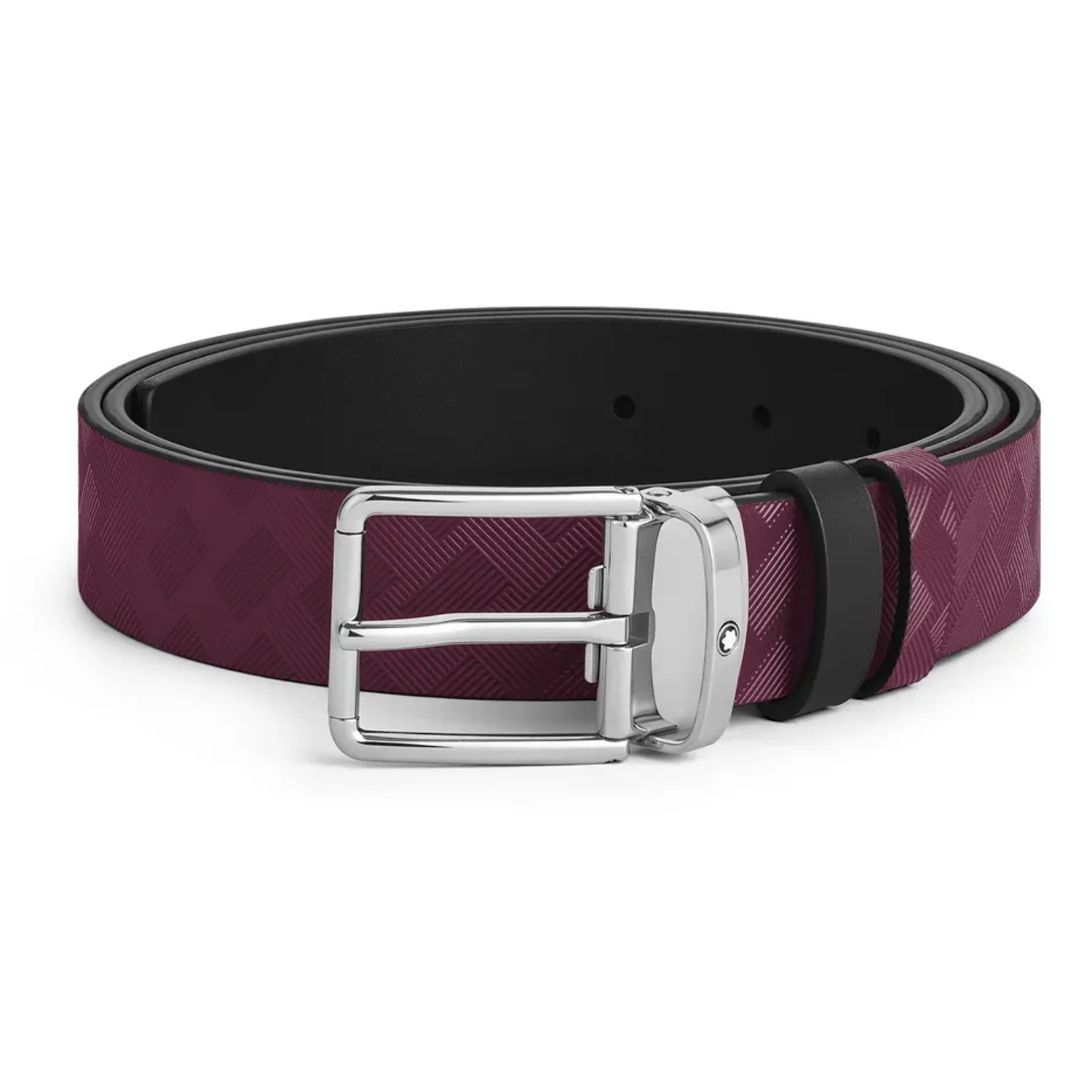 MONT BLANC - 220018 - Cintura Reversibile 30 Mm in Pelle Cassis/Nera