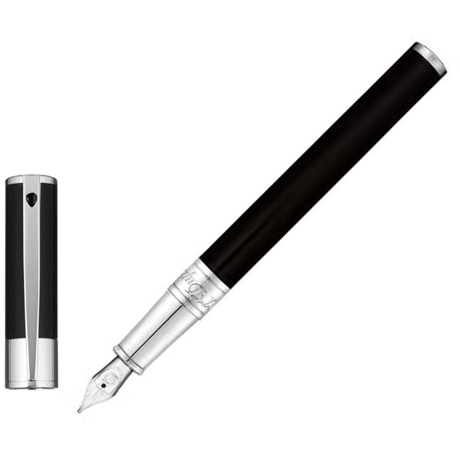 DUPONT - 260203 - S.T.   D-Initial Black & Chrome Fountain pen