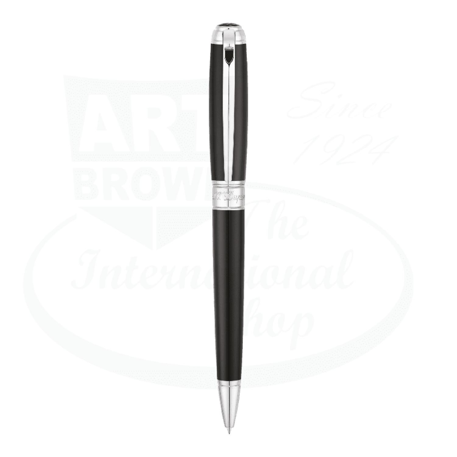 DUPONT - 415100M - ST  Line D Medium Black & Chrome Ballpoint Pen