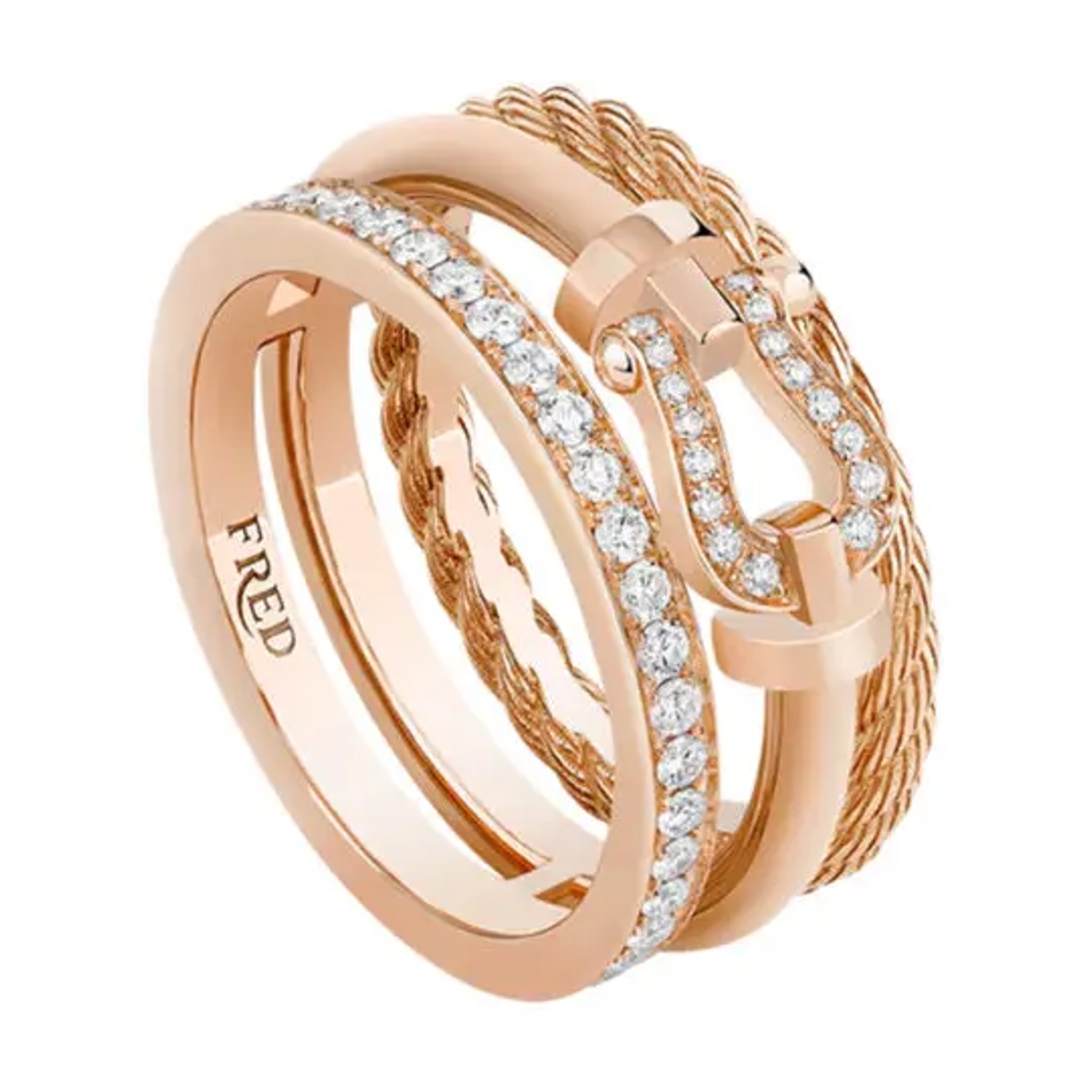 FRED - 4B1020 - Force 10 Rise in oro rosa 18 carati con diamanti bianchi