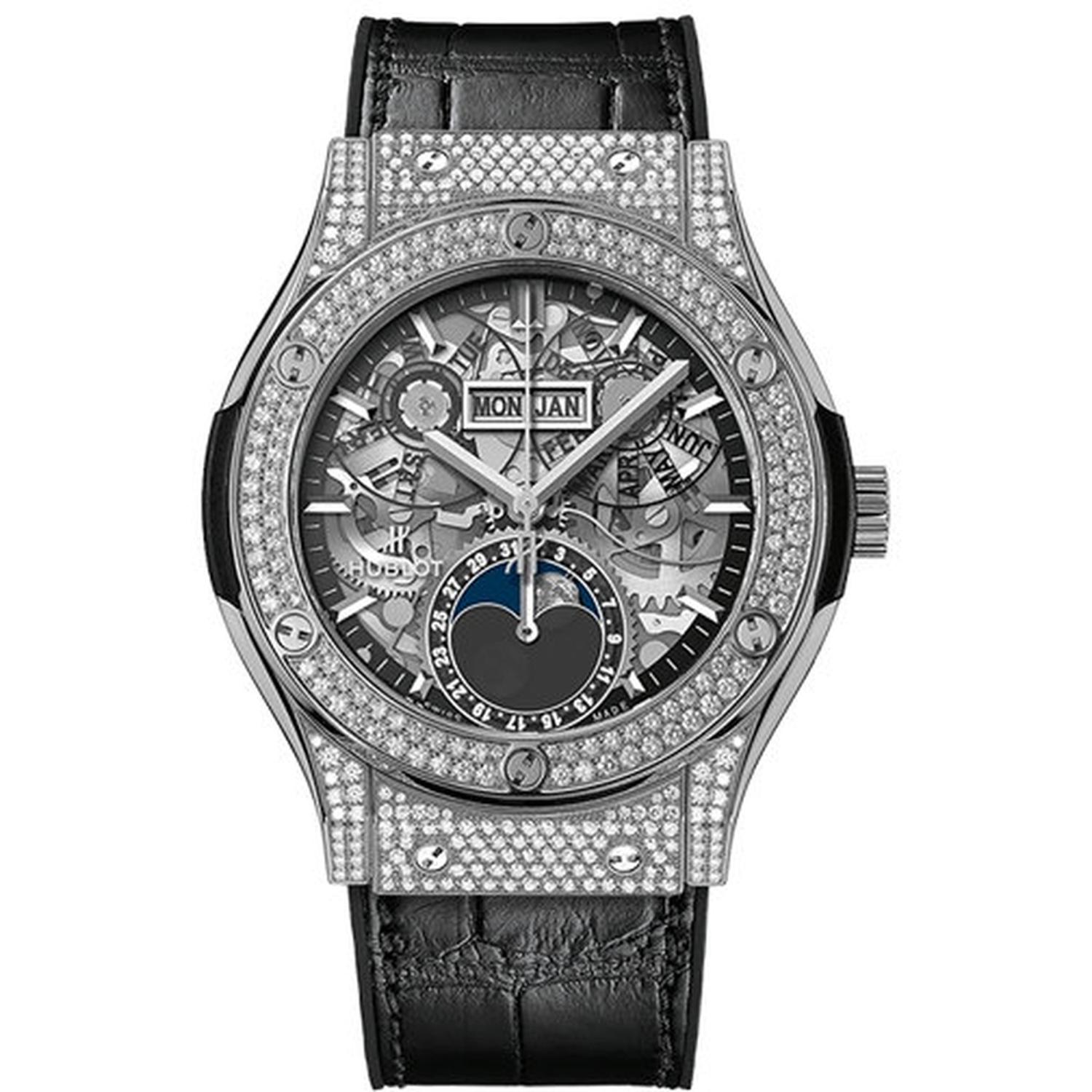 HUBLOT - 547.NX.0170.LR.1704 - classic fusion aerofusion moonphase titanium pavé 42 mm
