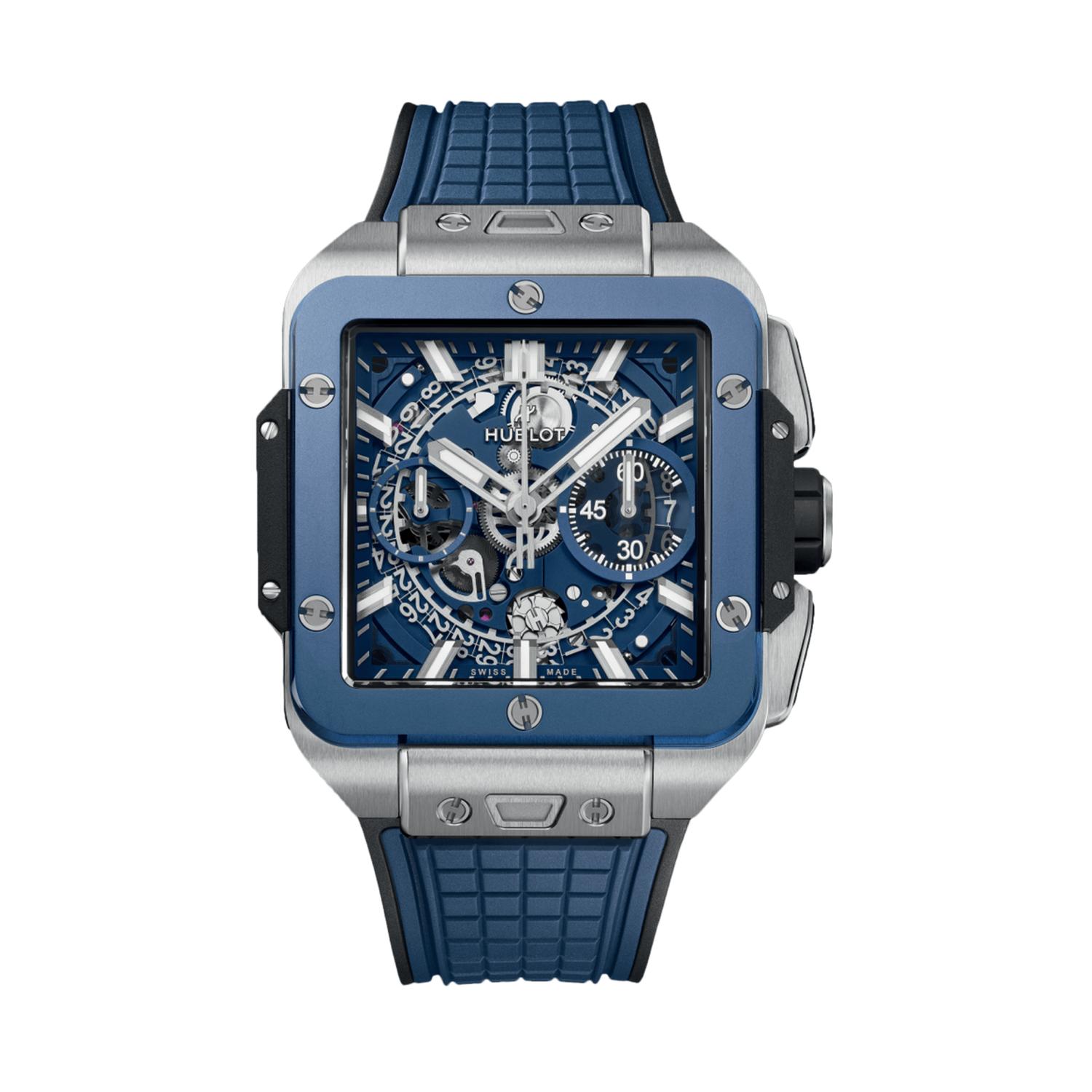 HUBLOT - 821.NL.5170.RX - SQUARE BANG UNICO TITANIUM BLUE CERAMIC 42 MM