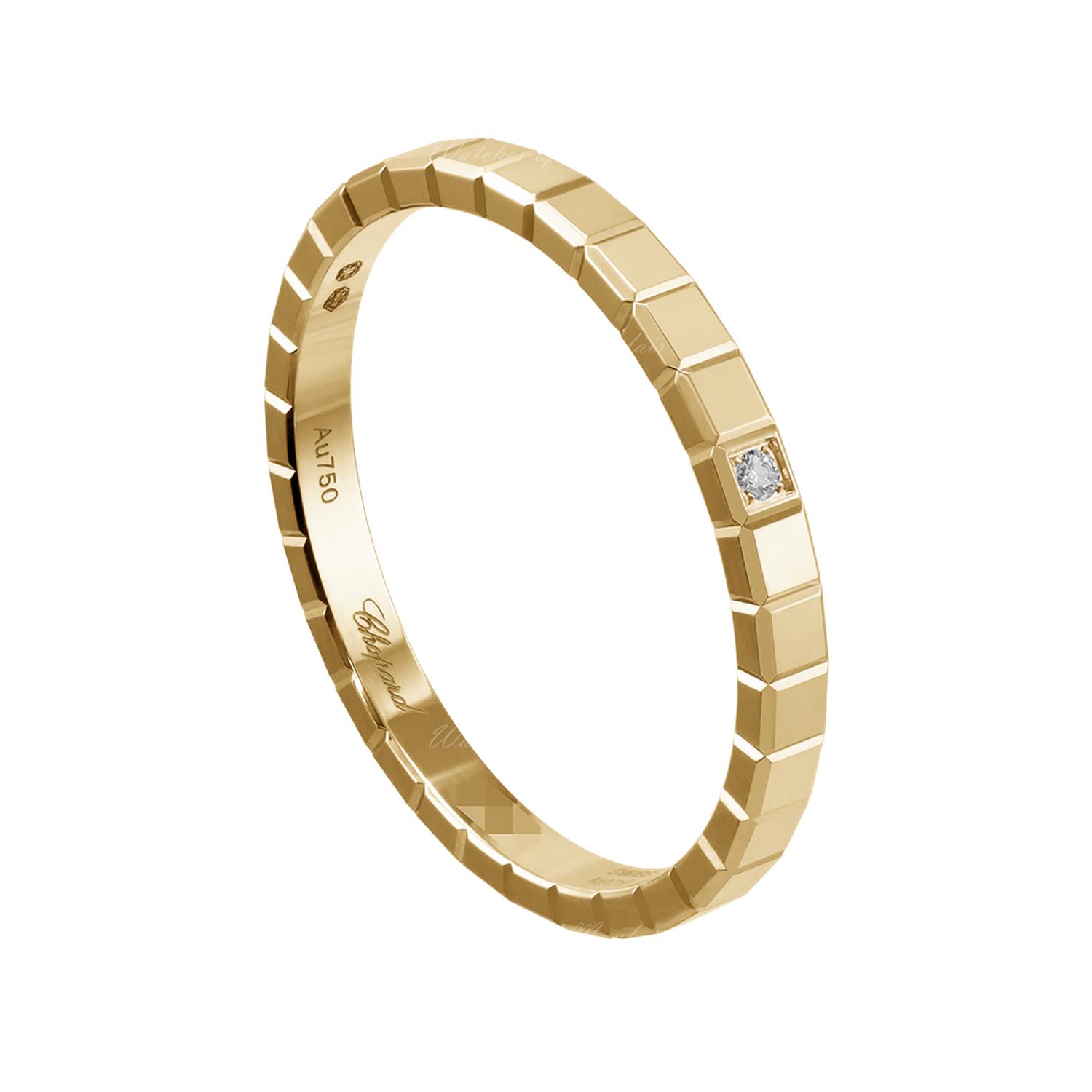 CHOPARD - Ice Cube Mini Yellow Gold Diamond Ring Size 54 827702-0070