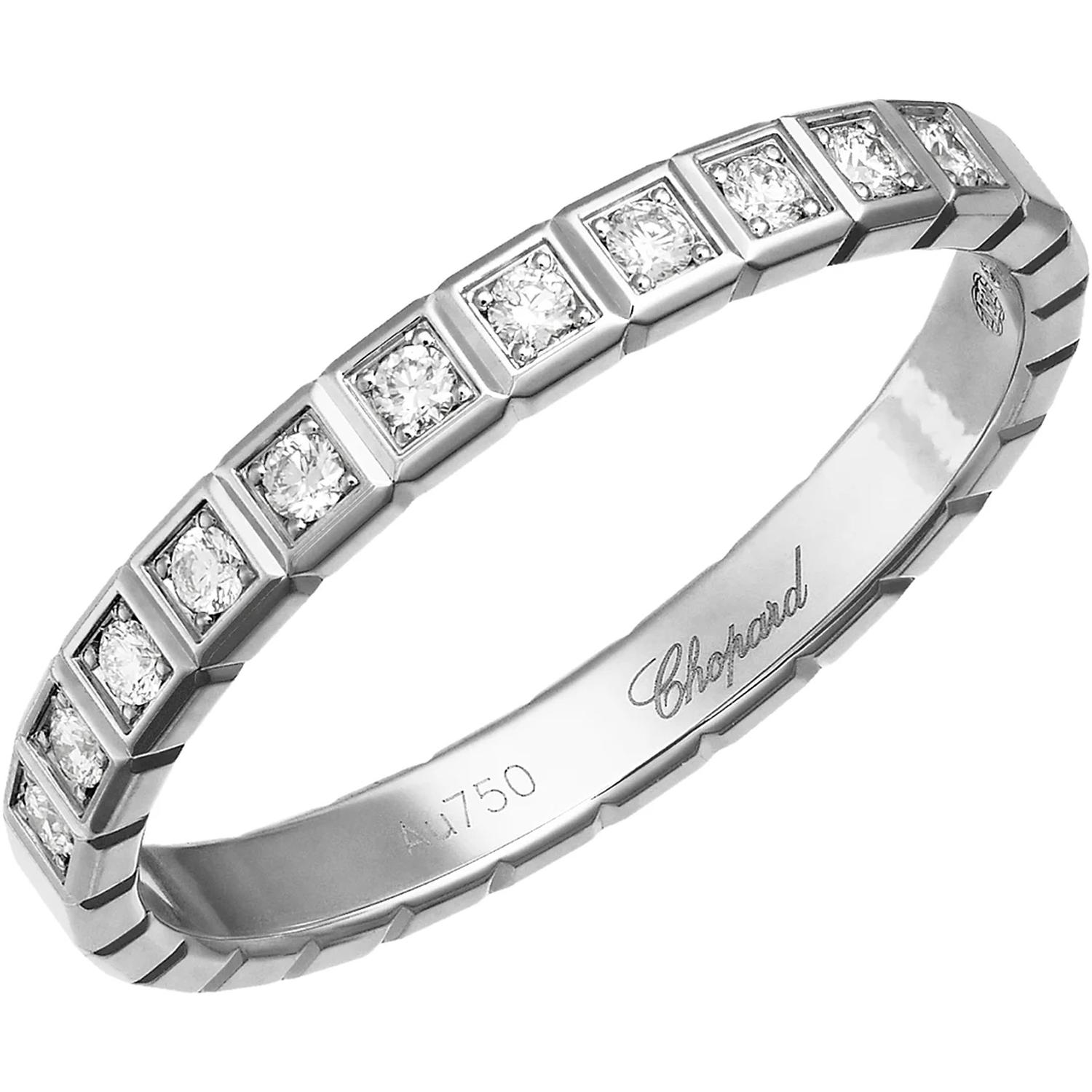 Chopard - Ice Cube Mini White Gold Half-Set Diamond Ring Size 56 827702-1262