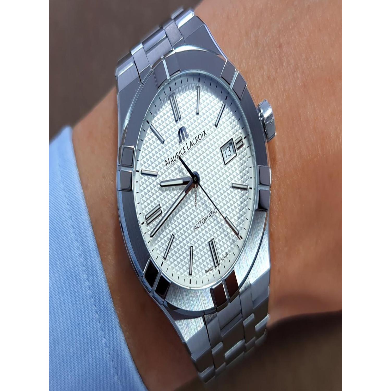 MAURICE LACROIX - AI6008 - SS002 - 130 - 1 - Uomo - Aikon 42mm Silver Dial; Steel Bracelet and Brown Leather Strap AI6008 - SS002 - 130 - 2