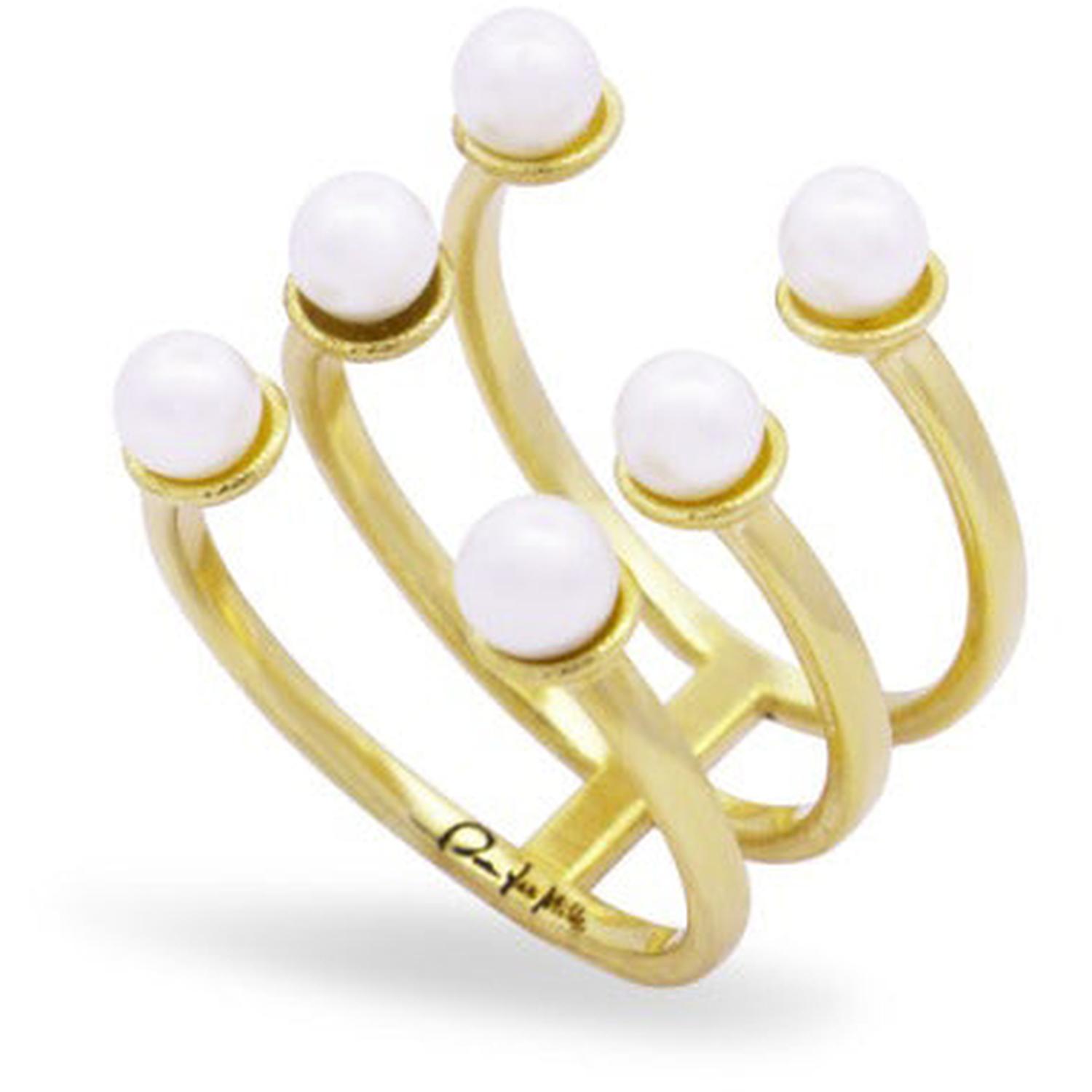 Rue Des Mille - AN019M1AU - Anello open perle - WHITESIDE