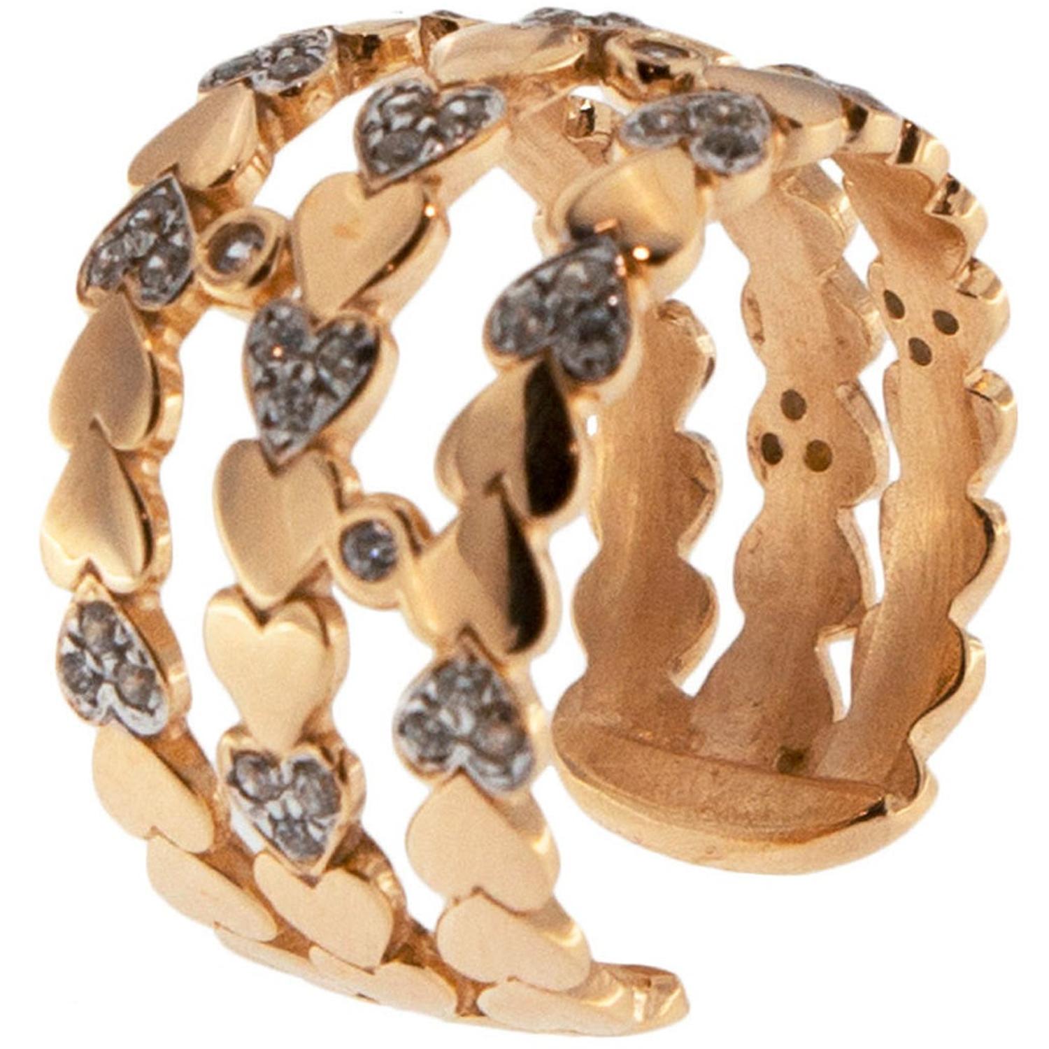 Rue Des Mille - Donna - ANZ0063FCUO - Anello 3 Fili Cuori Alternati