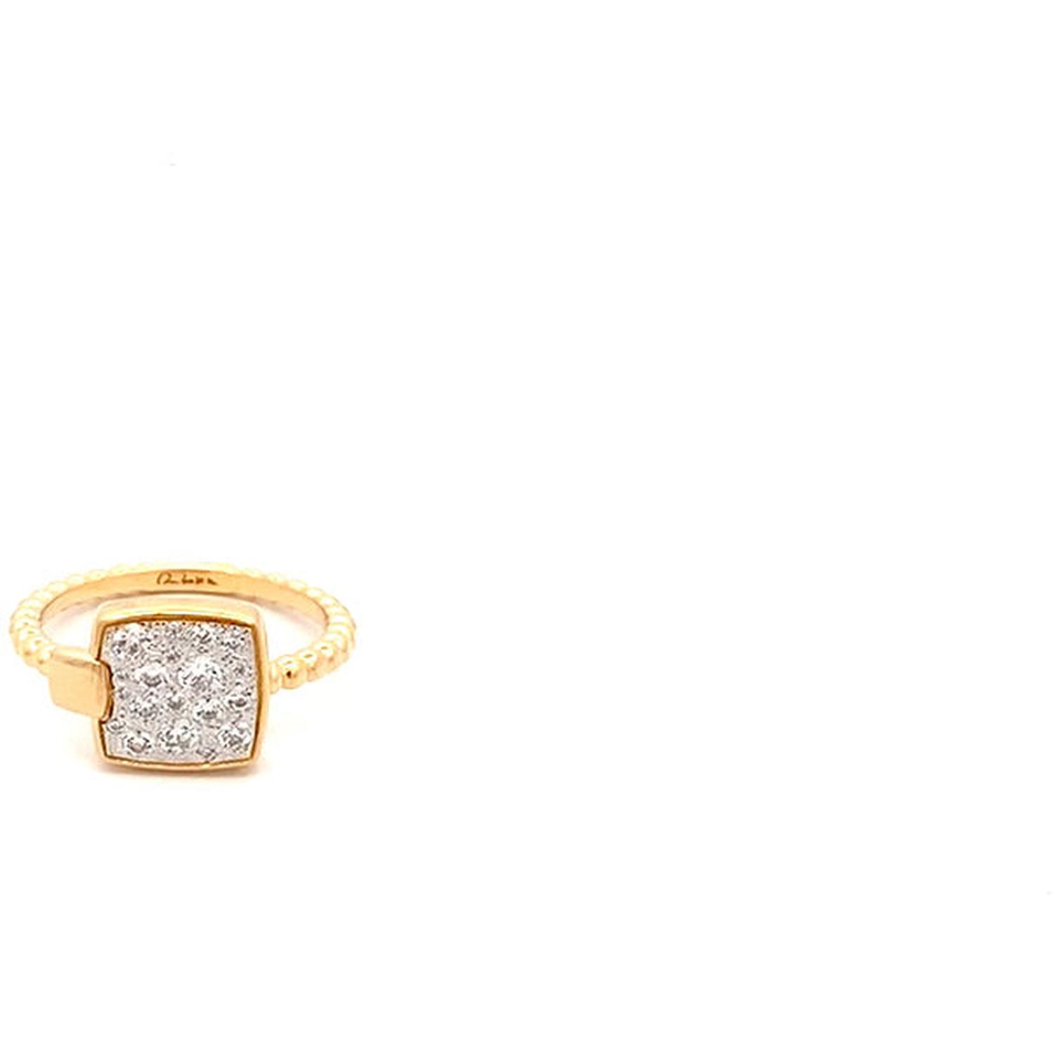 Rue Des Mille - ANZ018M1TVAU - Anello quadrato pavè oversized e quadrato piccolo - STARDUST TEN