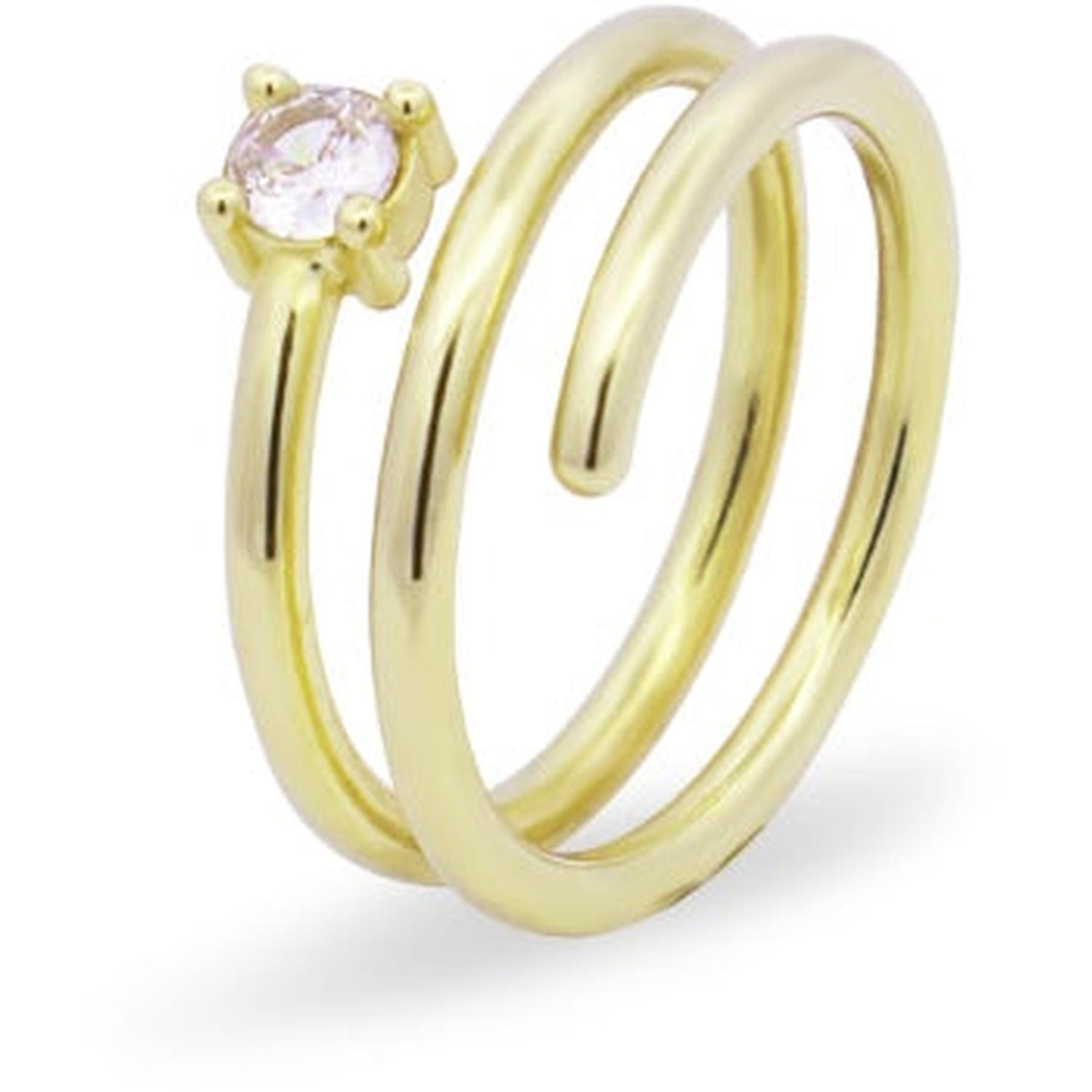 Rue Des Mille - ANZ020M1AU - Anello spirale e castone con zircone - SHAPES