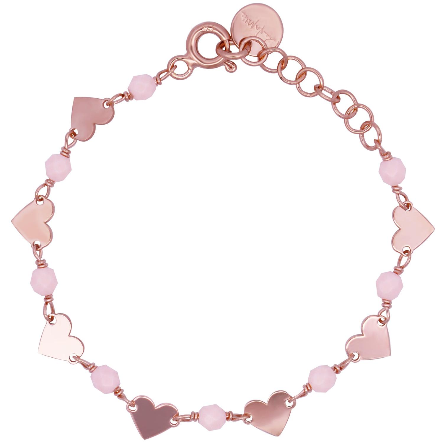 Rue Des Mille - BR016BM3 - Braccialetto incatenato Cuori Pietre rosa Bambino - Io&Ro