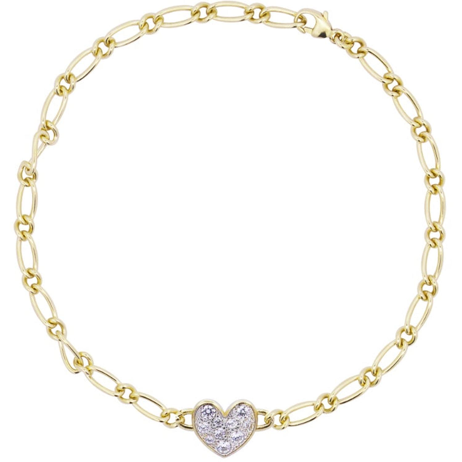 Rue Des Mille - BRZ020M1CUOAU - Bracciale catena cheval cuore small pavè - SHAPES