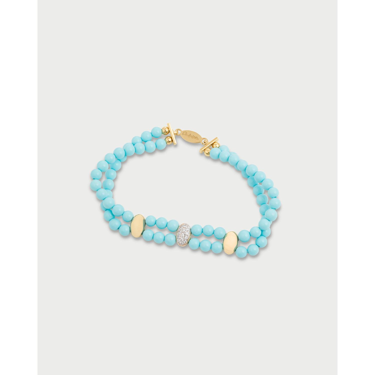 Rue Des Mille - BRZ029M1TAU - Bracciale elastico tripla ellissi turchese