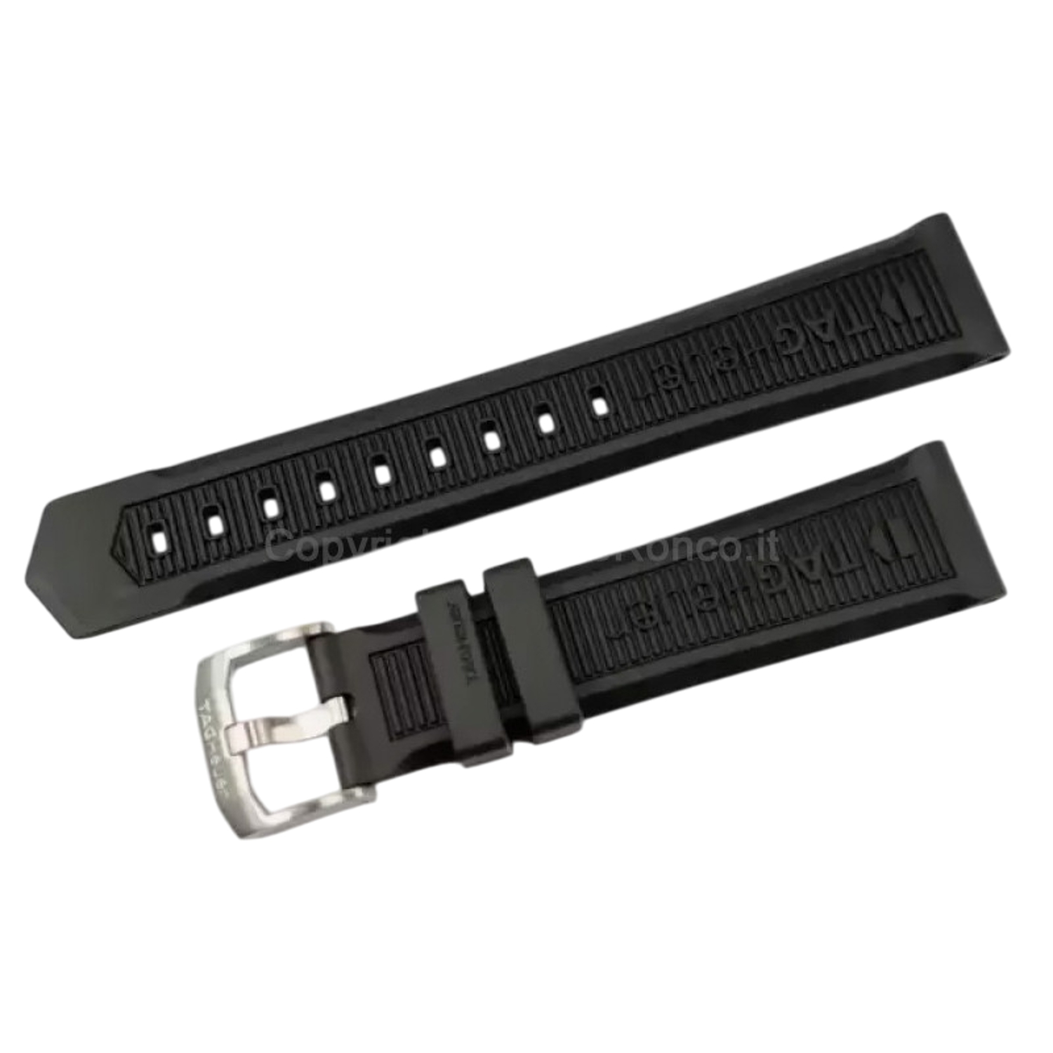 TAG HEUER - BT0714 - Cinturino Gomma Nera Formula 1 Ansa 20mm Chiusura ardiglione Acciaio