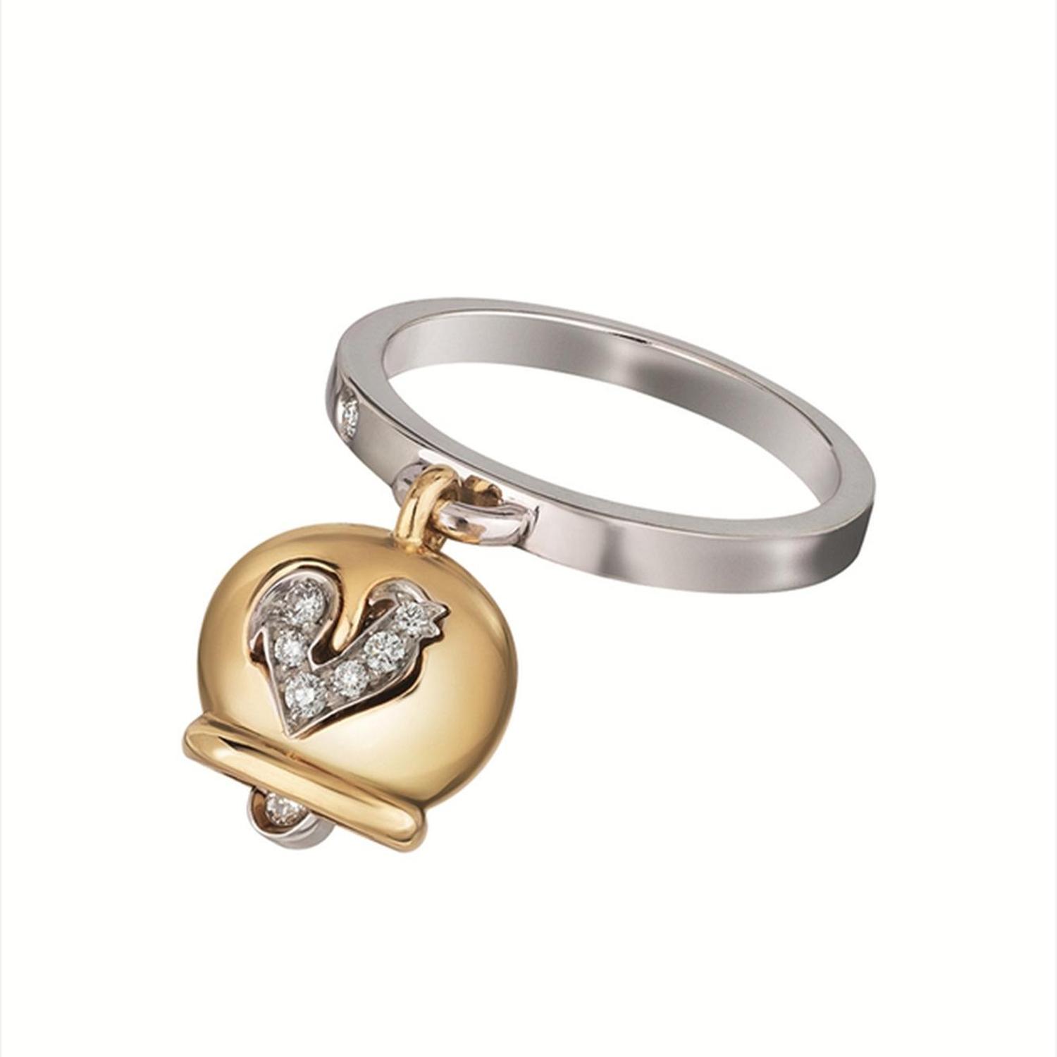 Chantecler - Donna - C.17670 - Anello Campanella Oro Bianco e Giallo con Diamanti