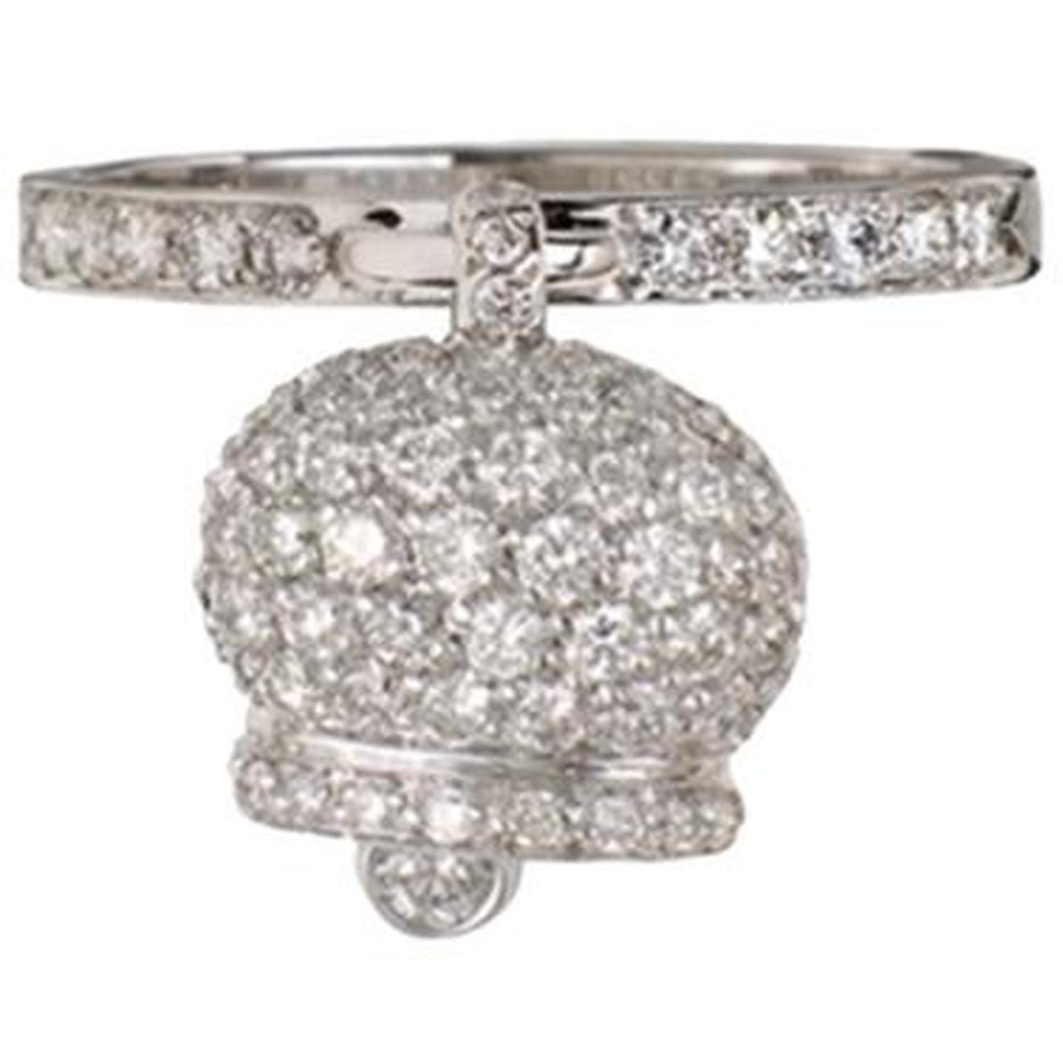 Chantecler - ANELLO CAMPANELLA IN ORO BIANCO E PAVE' DI DIAMANTI - 17982