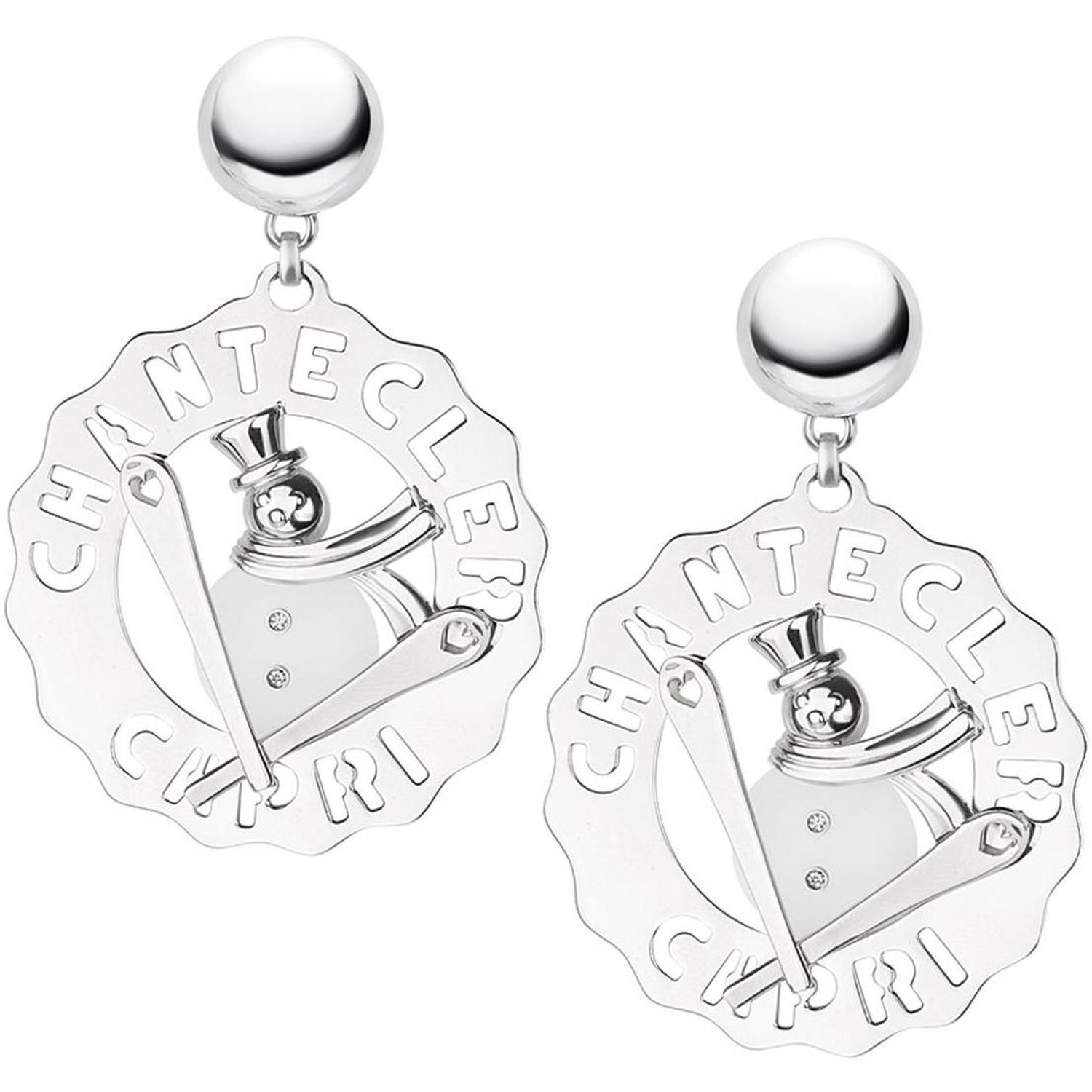 Chantecler - Donna - C.33701 - Orecchini Logo Argento con Diamanti