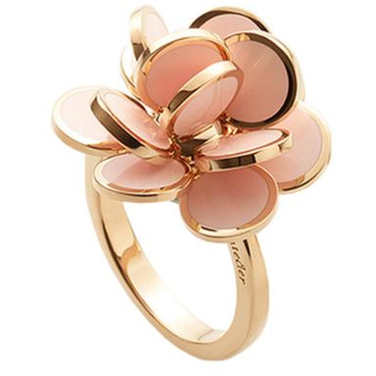 Chantecler - ANELLO PAILLETTES MINI IN ORO ROSA E SMALTO ROSA - 35257