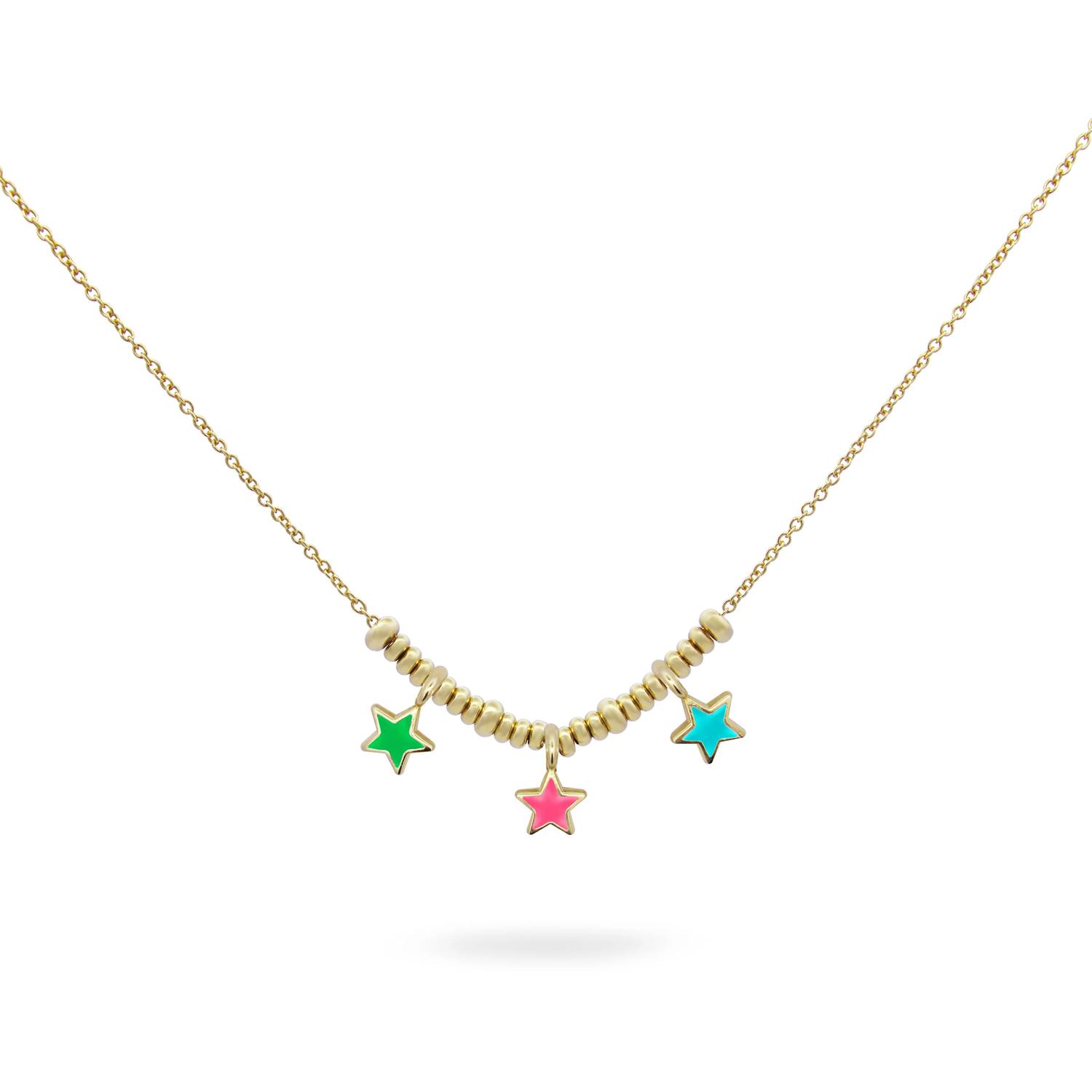 Rue Des Mille - GR0233STEAU - Girocollo micro anelli tre stelle smalto colorato - ColorFUN