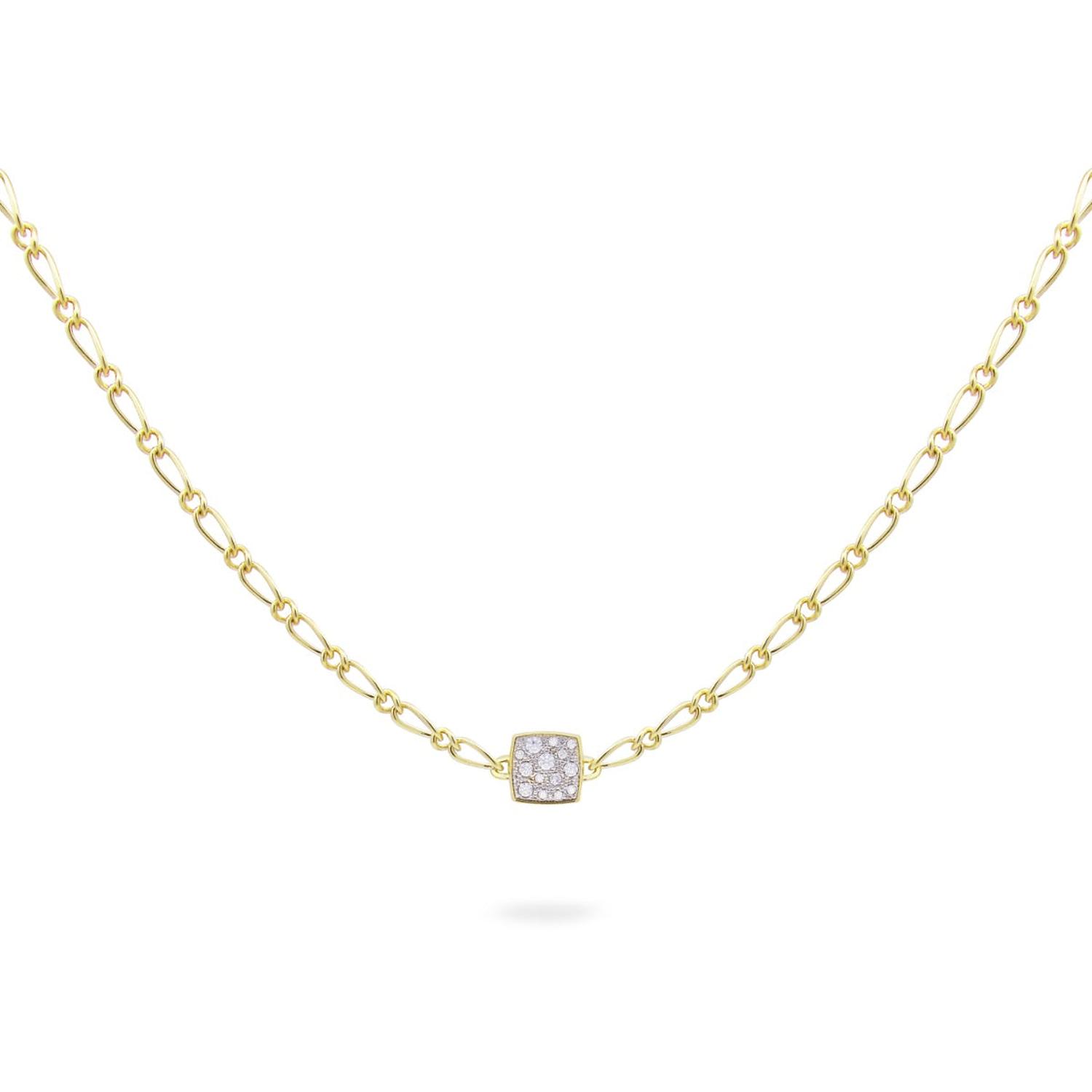 Rue Des Mille - GRZ020M1TVAU - Girocollo catena cheval quadrato small pavè - SHAPES