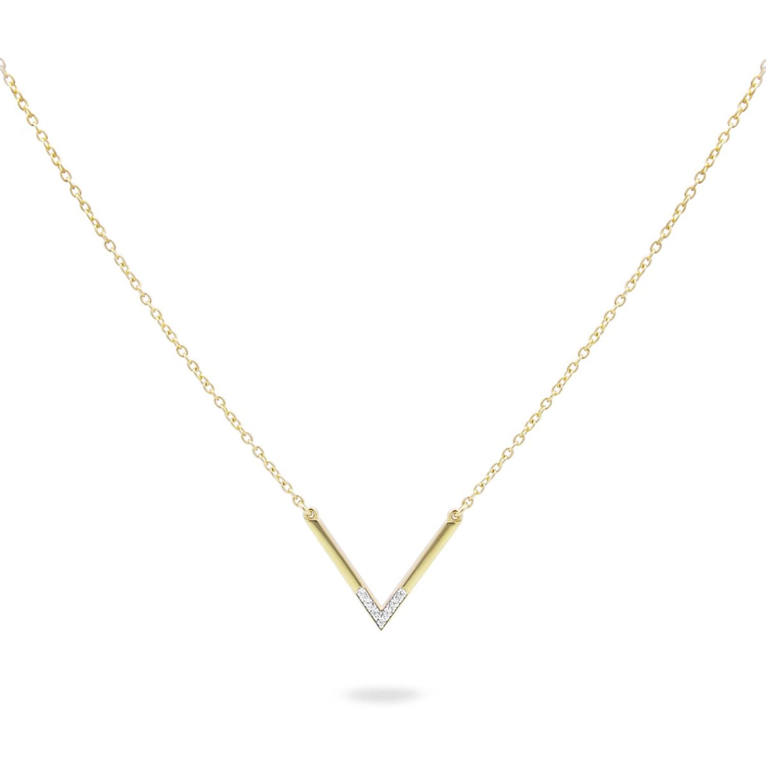 Rue Des Mille - GRZ020M2AU - Girocollo minimal V con zirconi - SHAPES