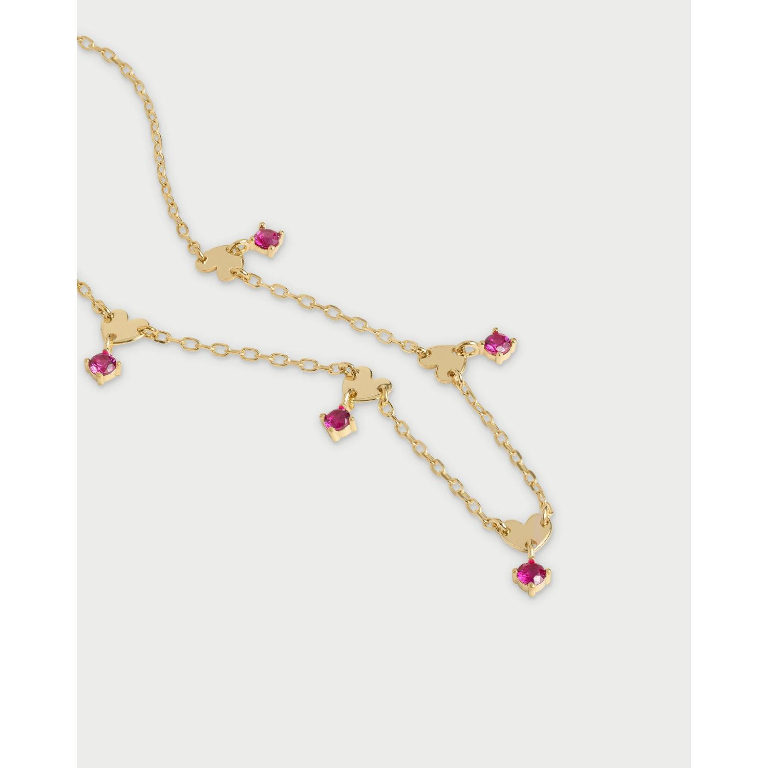 RUE DES MILLE - GRZ0245CUORH - Girocollo 5 cuori e castoni Rodio