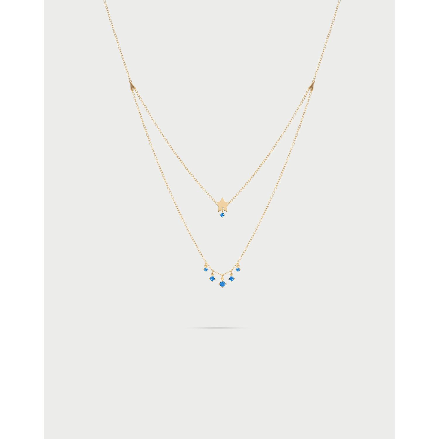 RUE DES MILLE - GRZ024M4STEAU - Girocollo double stella e punti luce pendenti