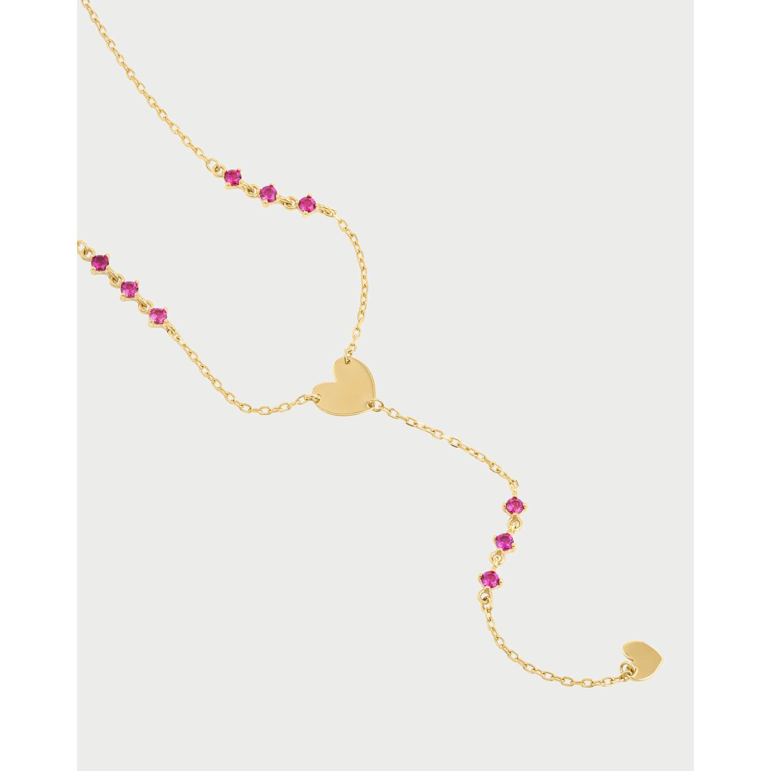 RUE DES MILLE - GRZ024M5CUOAU - Girocollo rosario cuore e punti luce