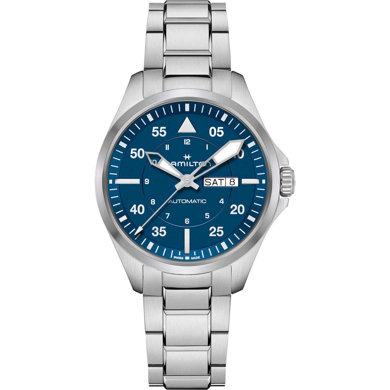 Hamilton - H64635140 - Khaki Aviation Pilot Day Date Auto Carica automatica | 42mm | H64635140