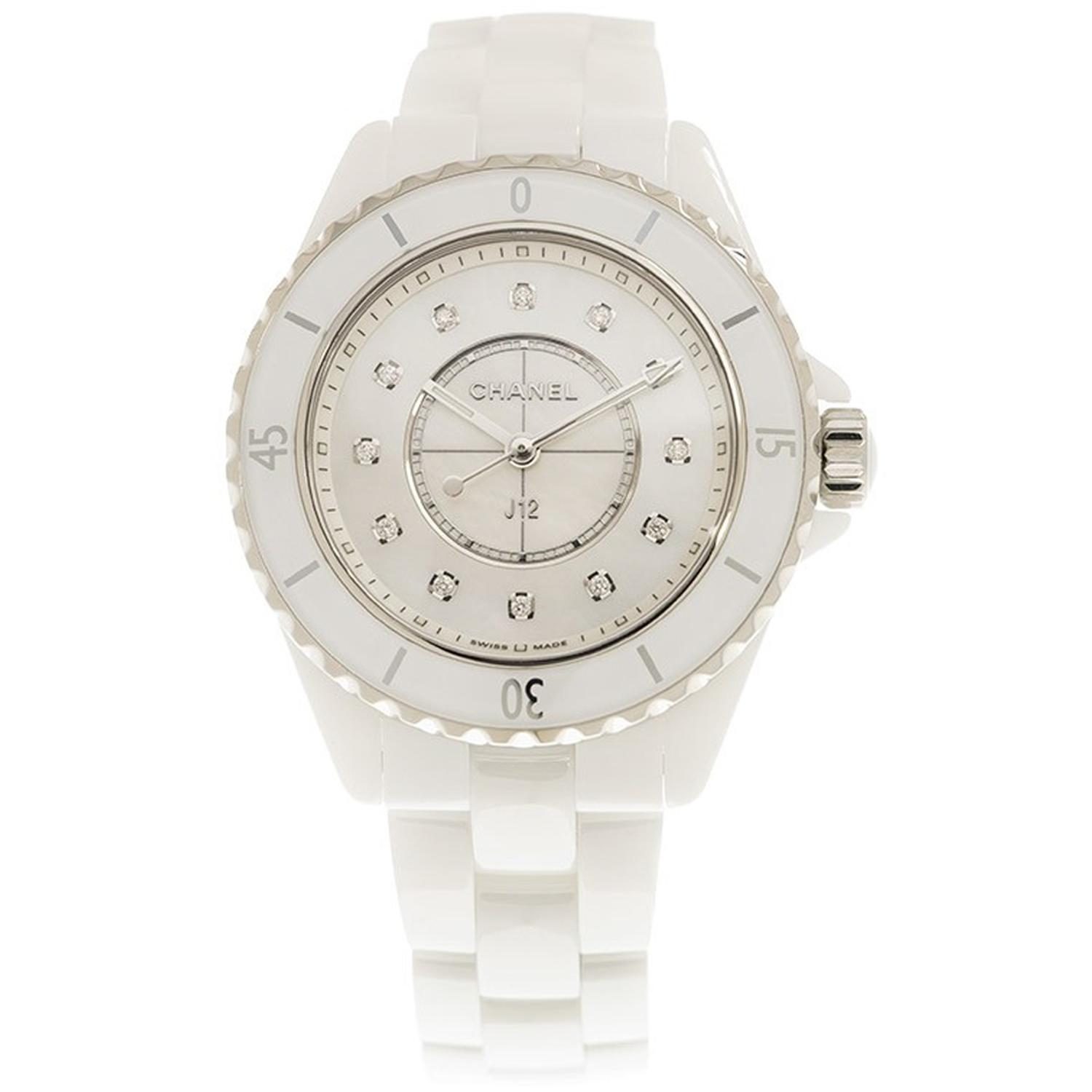 CHANEL - Donna - H5704 - Chanel J12 Quartz 33 Mm - H5704 - White Dial + Diamonds