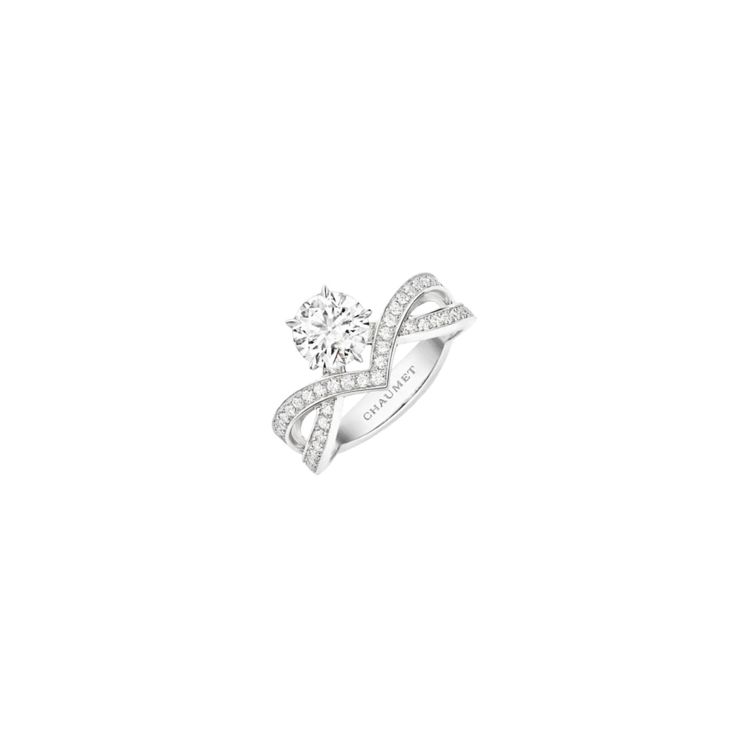 CHAUMET - ANELLO JOSÉPHINE AMOUR D'AIGRETTE SOLITAIRE IN PLATINO - J3VQ00