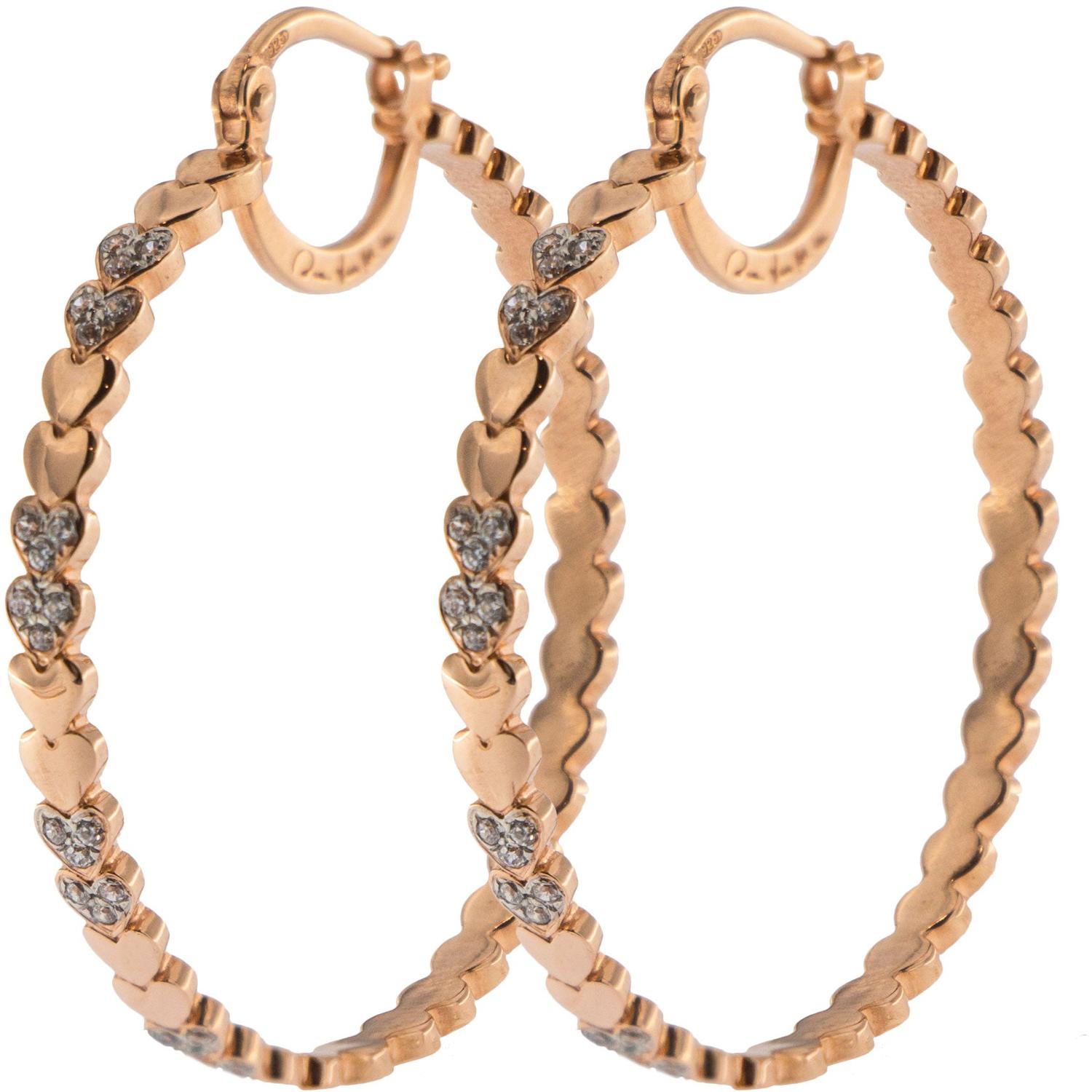 RUE DES MILLE - ORZ006D4CUO - Donna - Orecchini a Paio Cuori Alternati Diametro 4