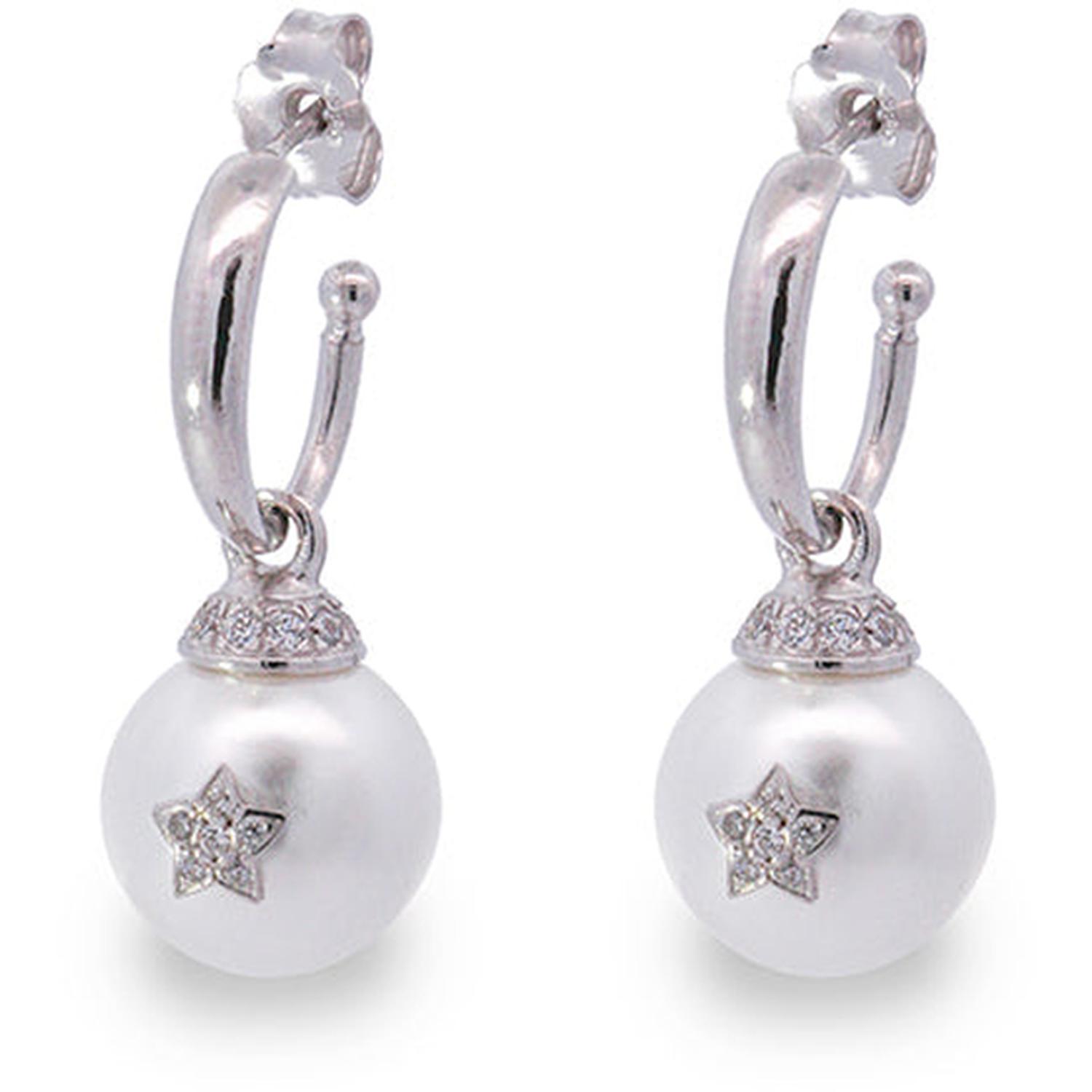 Rue Des Mille - ORZ013M2RH - ORECCHINI PENDENTI PERLE E STELLE - GALACTICA ICE